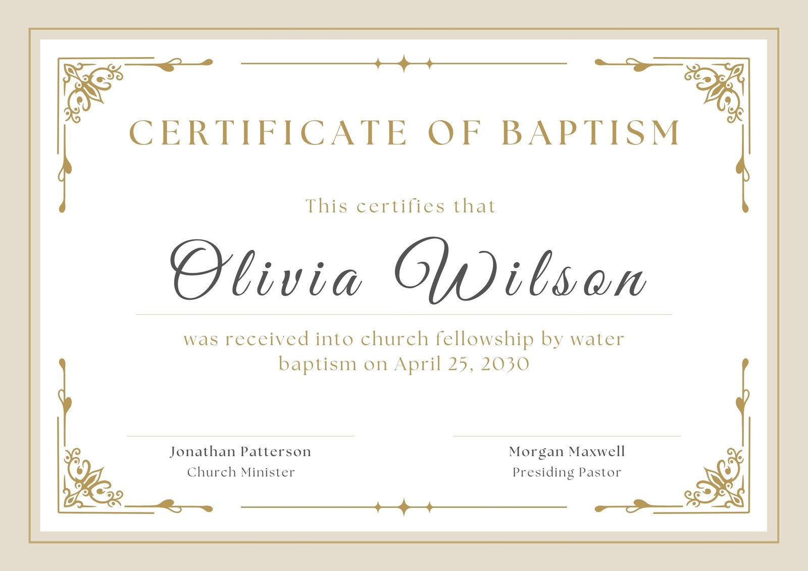 Free Custom Printable Baptismal Certificate Templates | Canva with regard to Free Printable Baptism Certificate