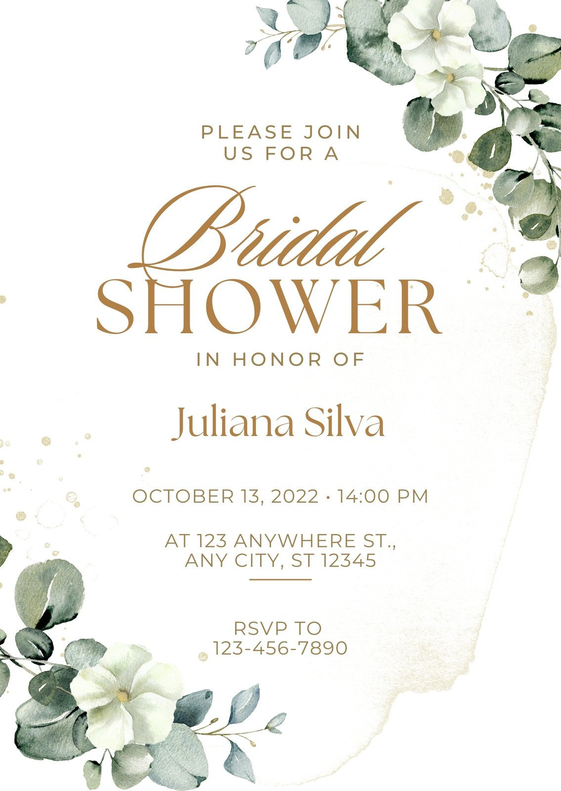 Free Custom Printable Bridal Shower Invitation Templates | Canva with Free Printable Wedding Shower Greeting Cards