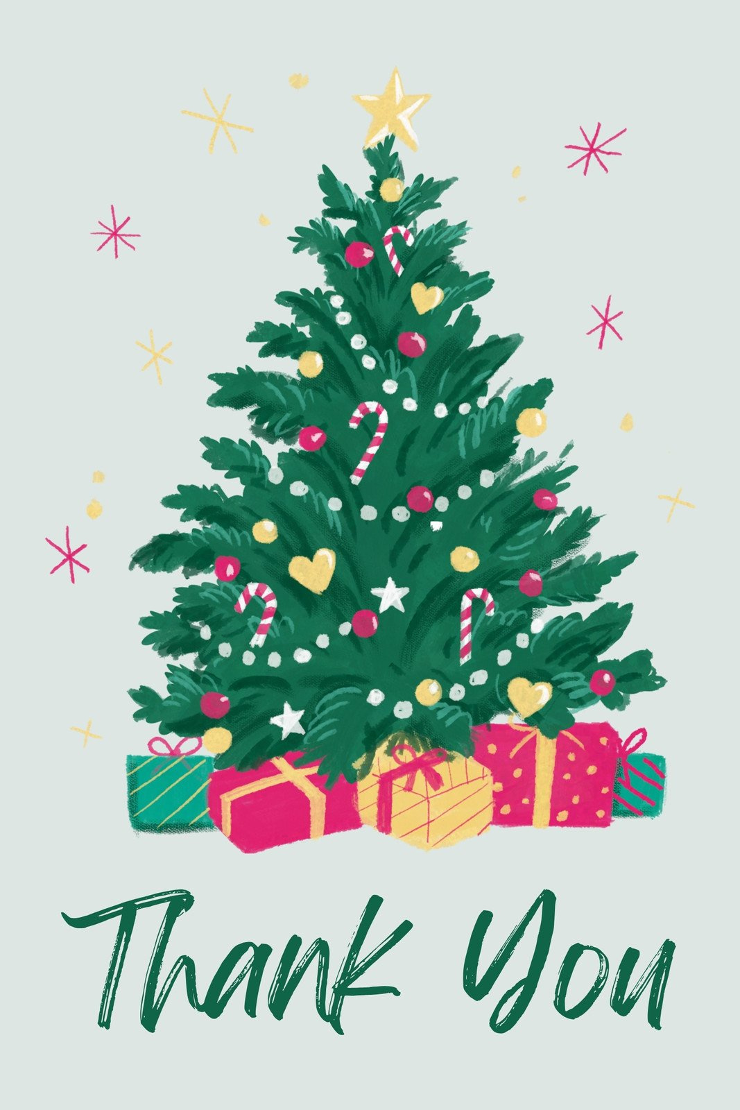 Free Custom Printable Christmas Thank You Card Templates | Canva within Christmas Thank You Cards Printable Free