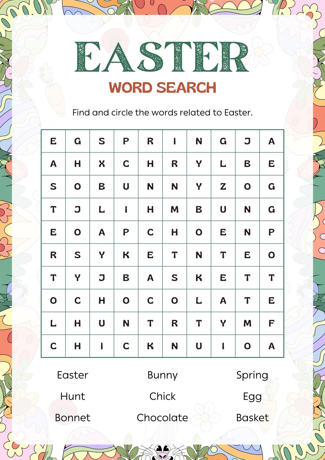 Free Custom Printable Easter Worksheet Templates | Canva for Free Printable Easter Worksheets