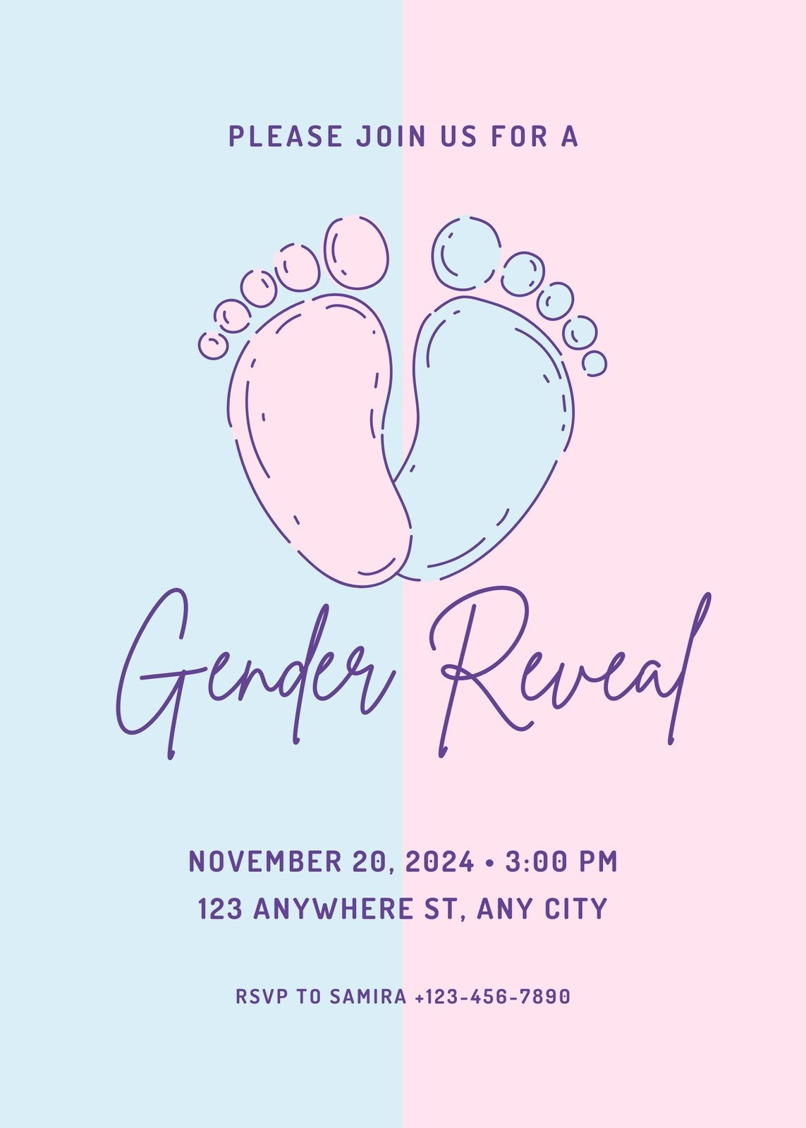 Free Custom Printable Gender Reveal Invitation Templates | Canva for Free Printable Gender Reveal Invitations