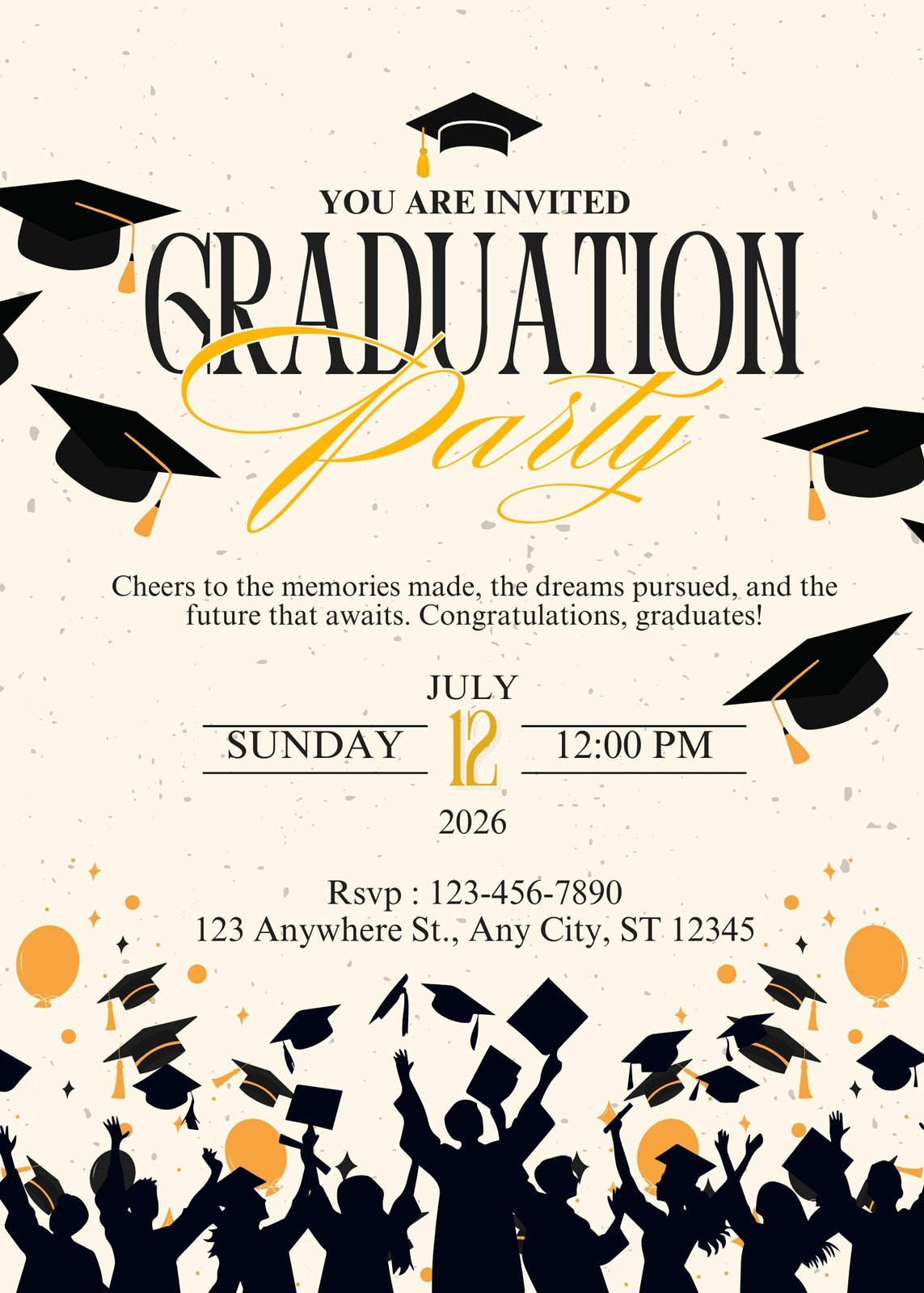 Free Custom Printable Graduation Invitation Templates | Canva regarding Free Online Printable Graduation Invitation Maker
