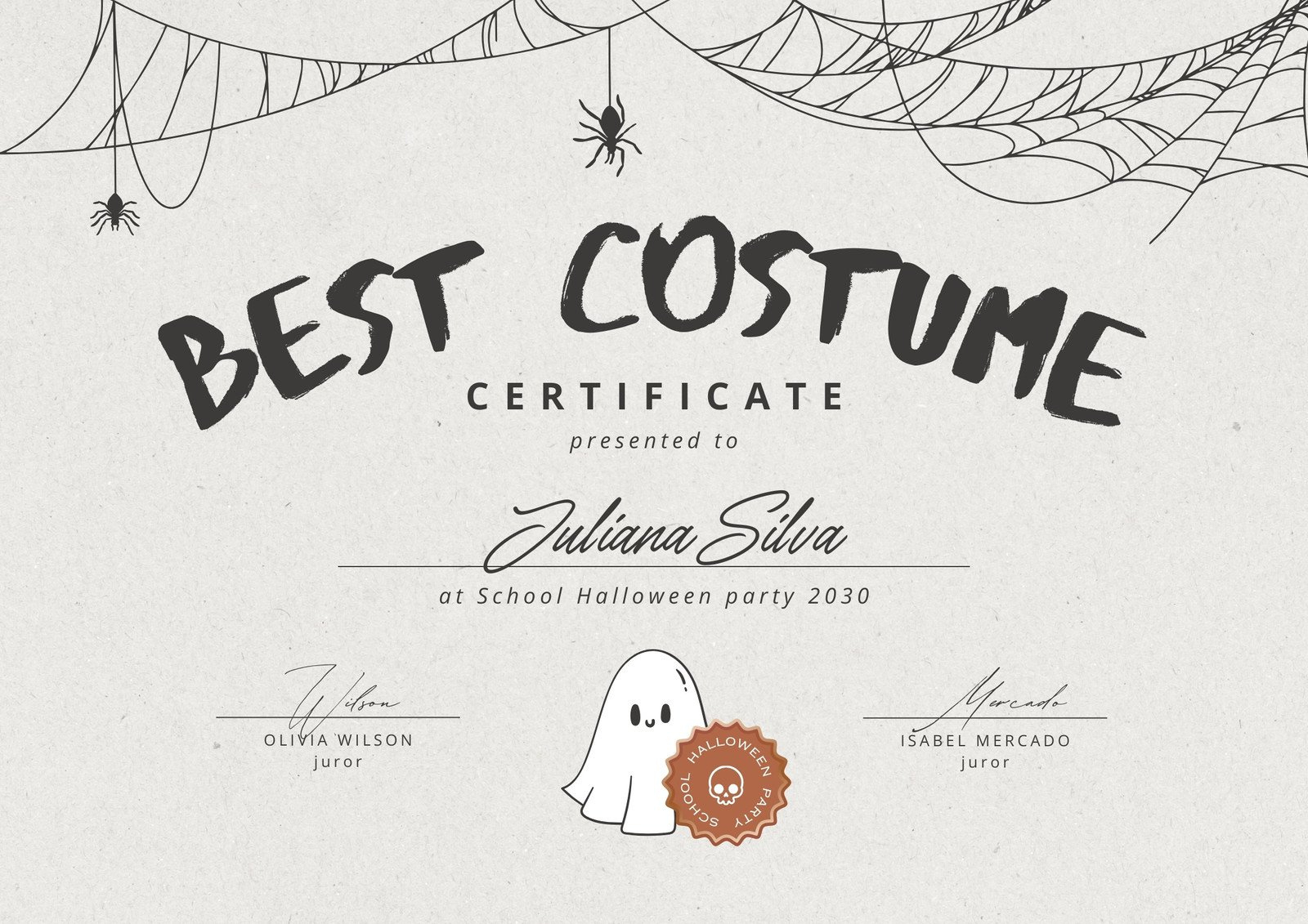Free Custom Printable Halloween Certificate Templates | Canva regarding Best Costume Certificate Printable Free