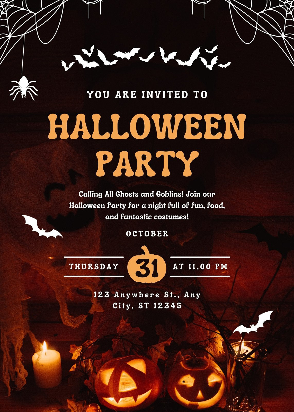 Free Custom Printable Halloween Invitation Templates | Canva for Free Online Halloween Invitations Printable