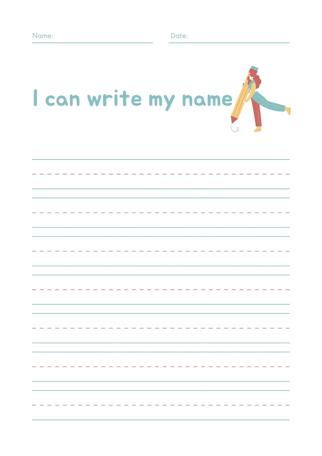 Free Custom Printable Handwriting Worksheet Templates | Canva with Free Handwriting Printables