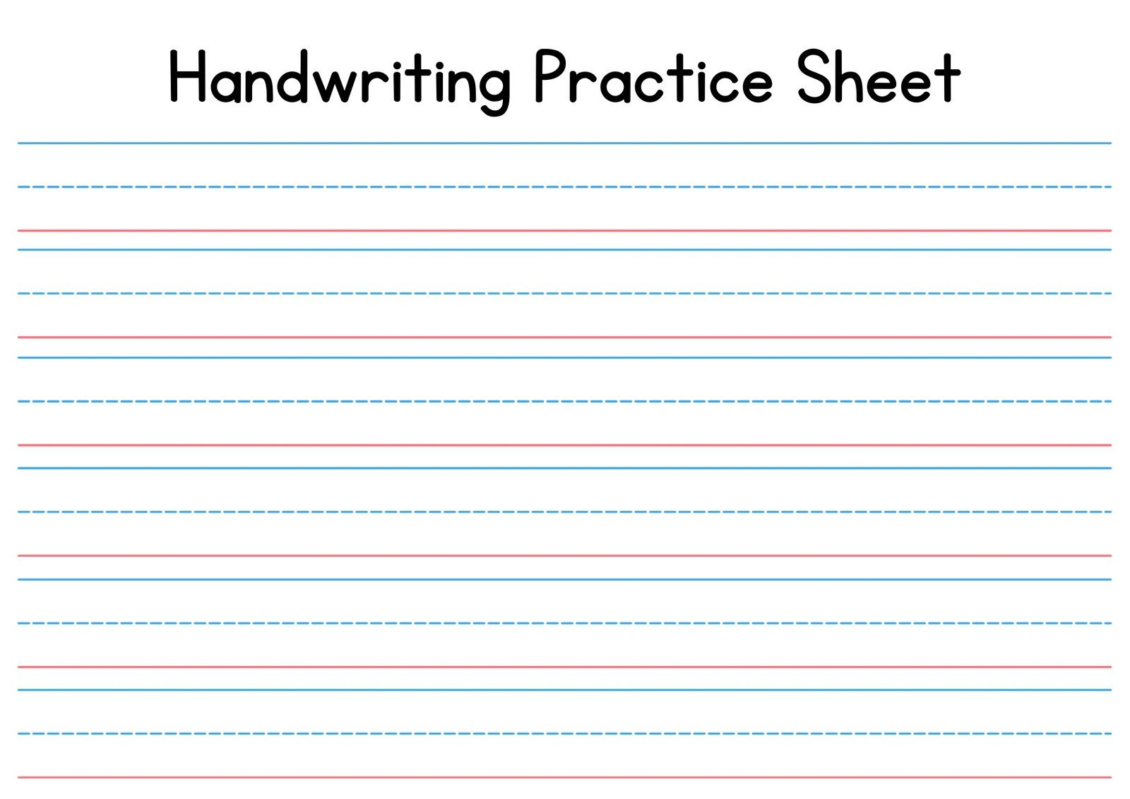 Free Custom Printable Handwriting Worksheet Templates | Canva with Free Printable Writing Sheets