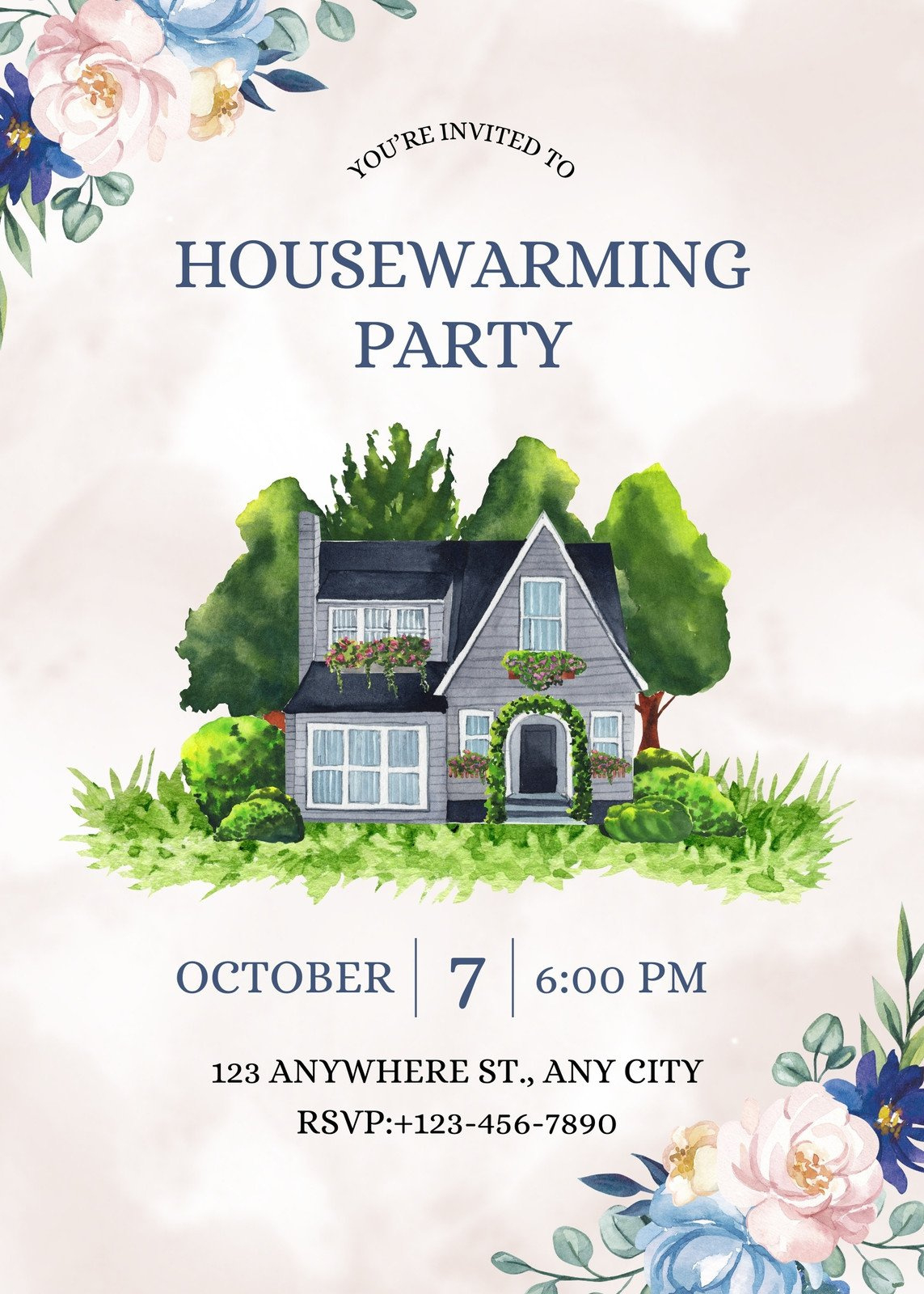 Free, Custom Printable Housewarming Invitation Templates | Canva with Free Printable Housewarming Invitations Cards