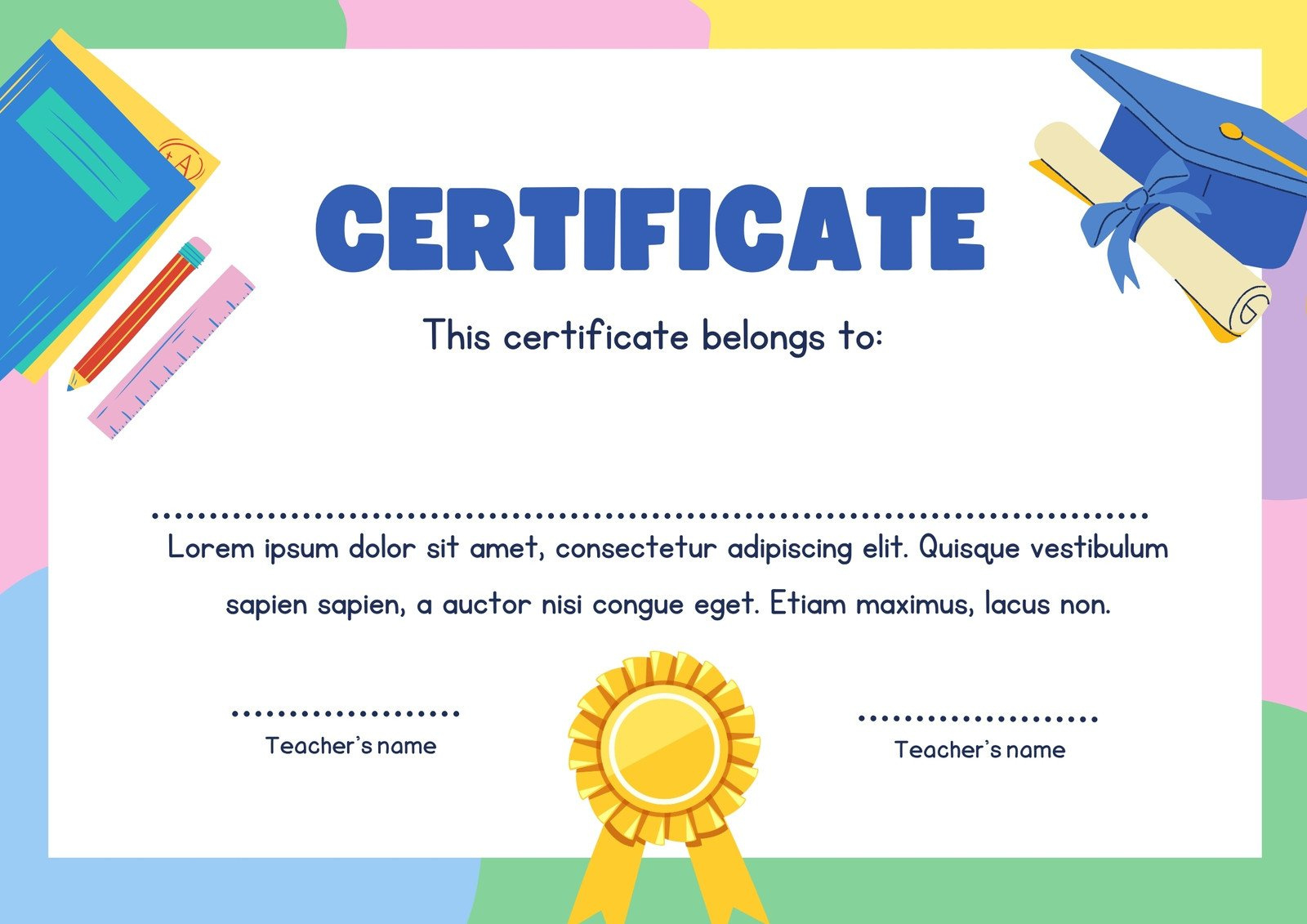 Free Custom Printable School Certificate Templates | Canva pertaining to Free Printable Graduation Certificates Templates