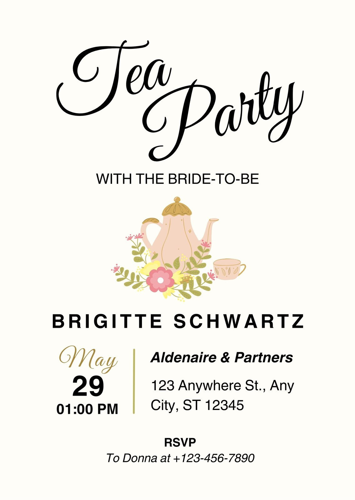 Free Custom Printable Tea Party Invitation Templates | Canva for Free Printable Vintage Tea Party Invitations