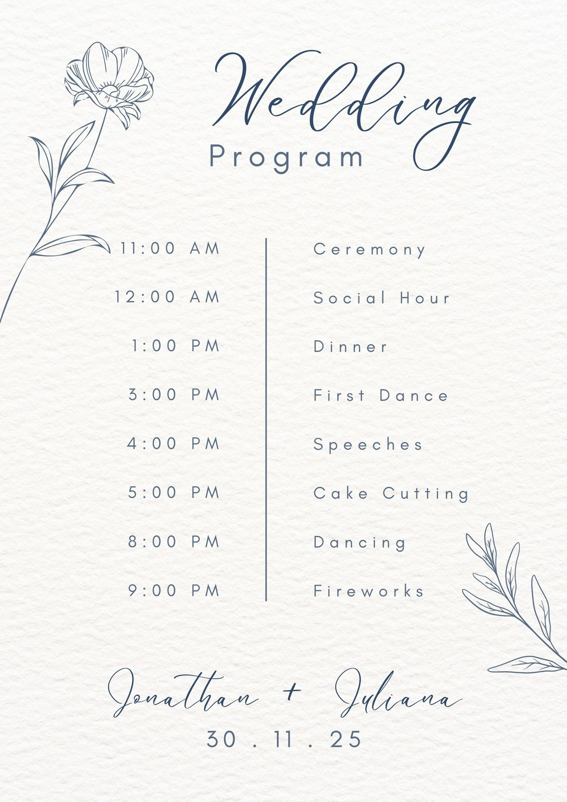 Free, Custom Printable Wedding Program Templates | Canva regarding Free Printable Wedding Program Samples
