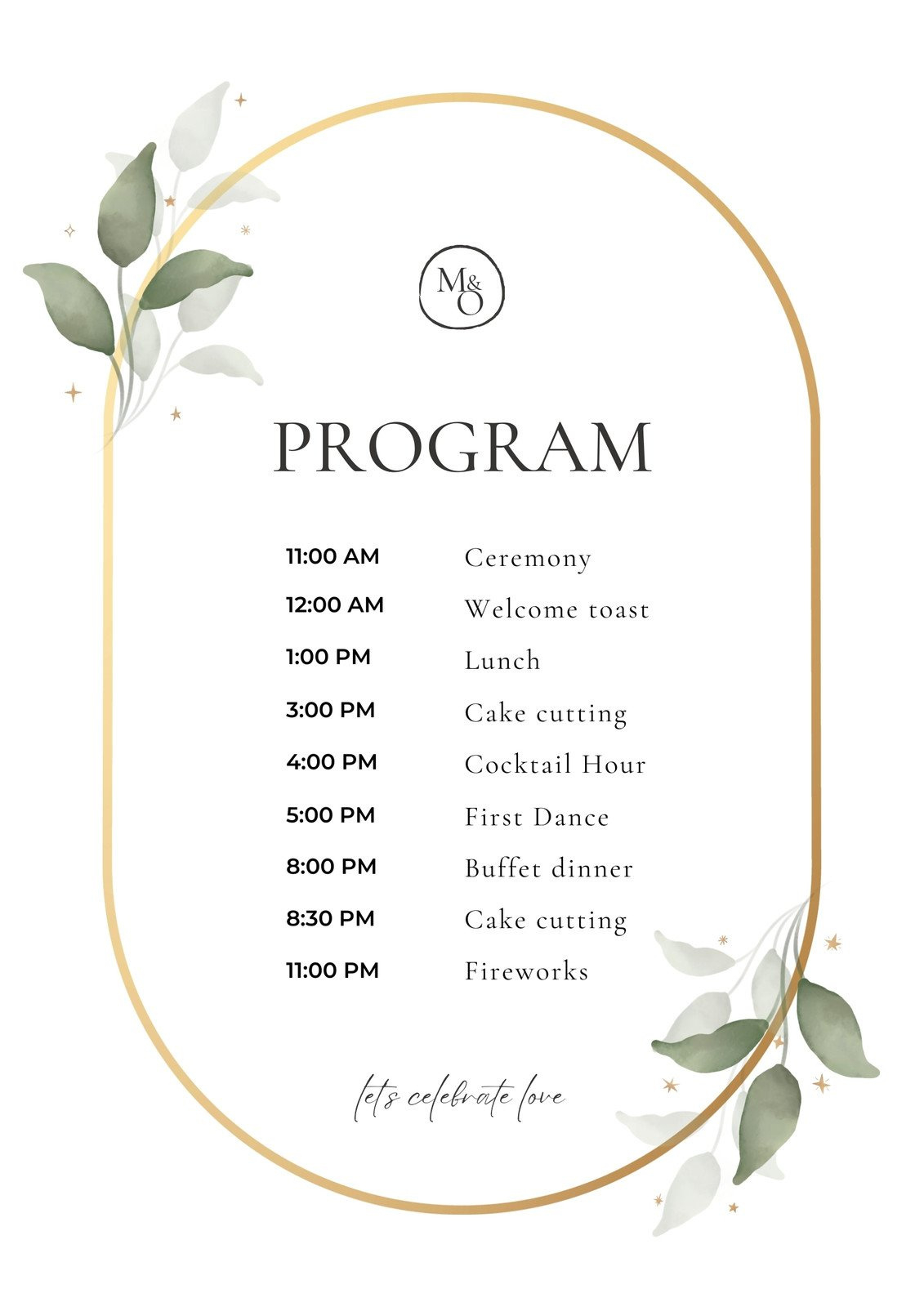 Free, Custom Printable Wedding Program Templates | Canva within Free Printable Fan Wedding Programs