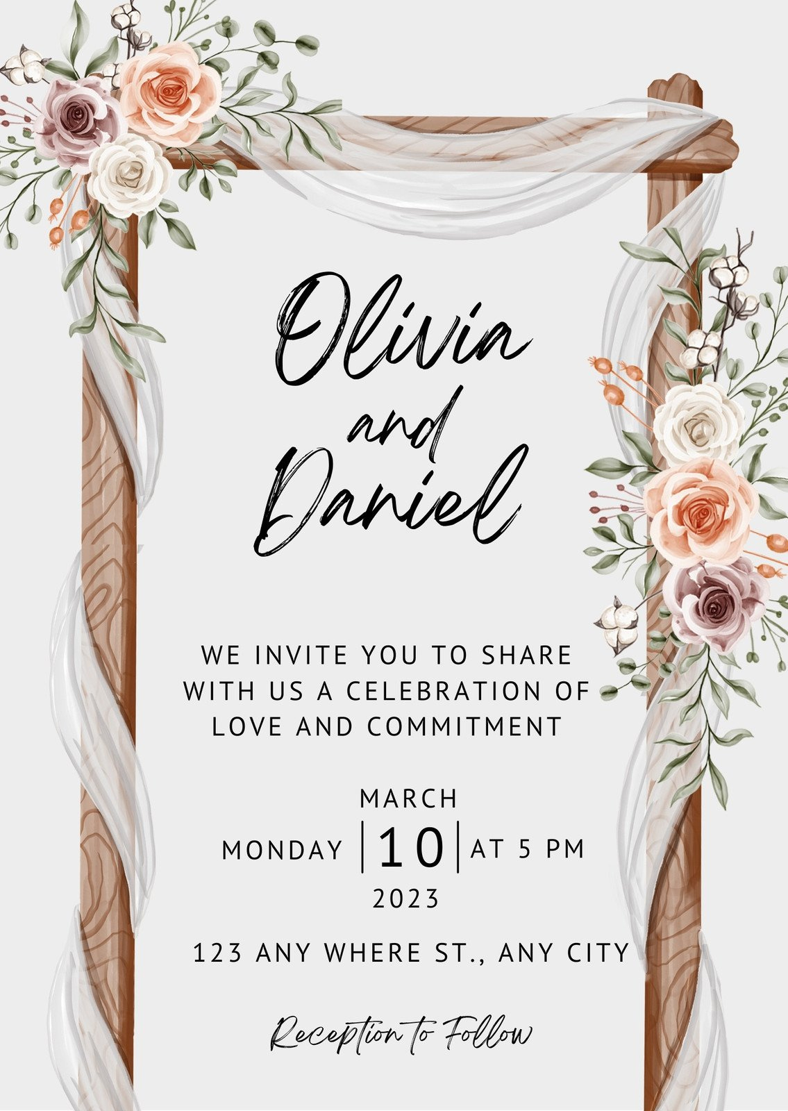 Free Custom Rustic Wedding Invitation Templates | Canva in Free Printable Wedding Invitation Templates For Word