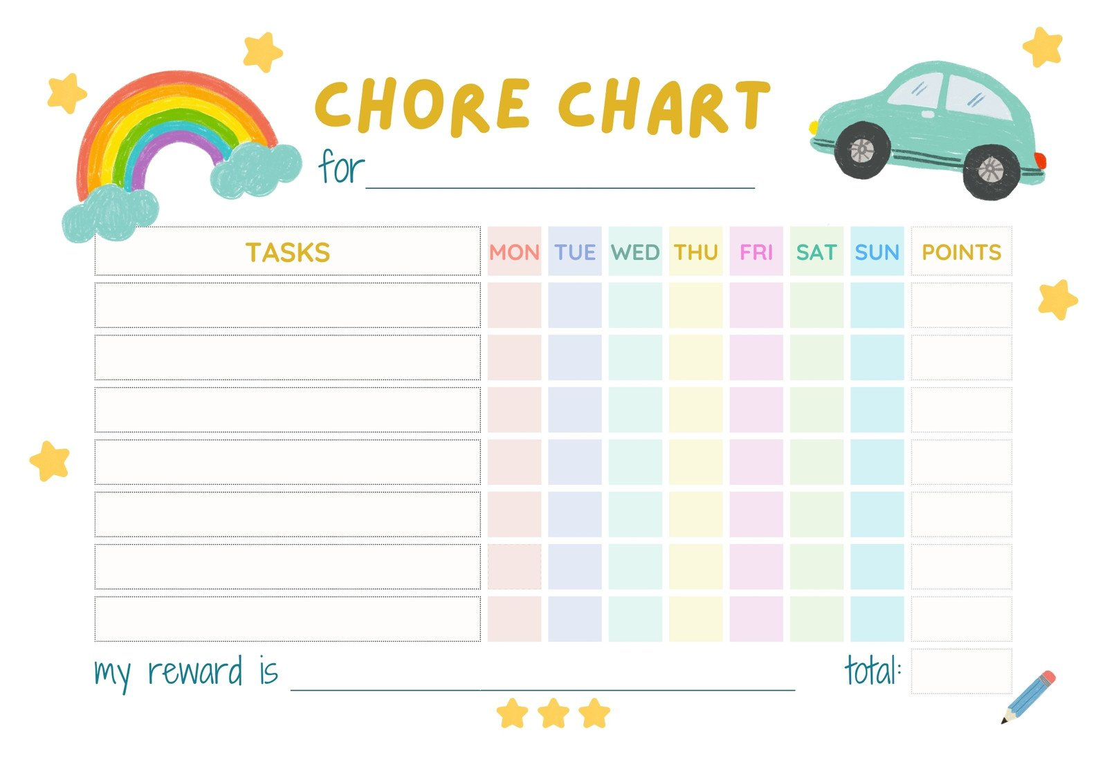 Free Customizable Chore Chart Templates To Print | Canva for Chore Stickers Free Printable