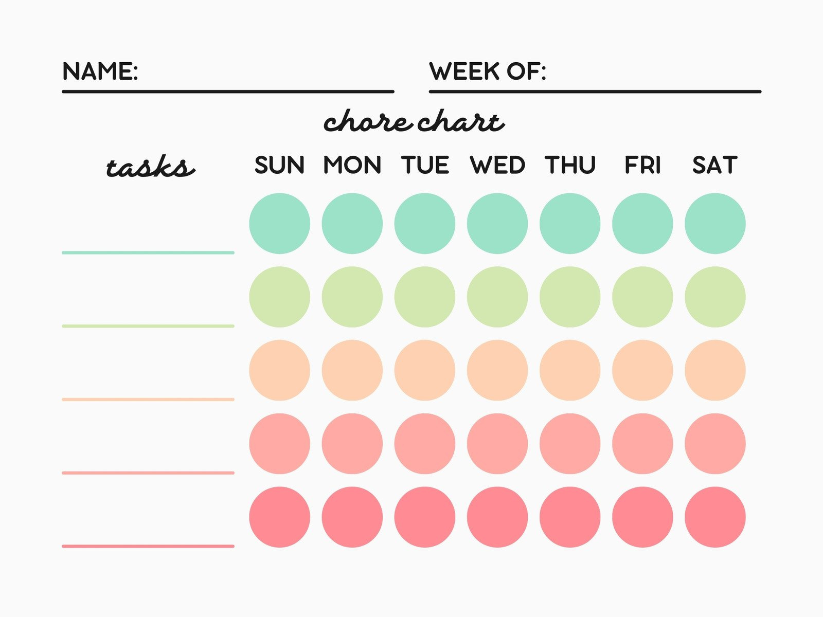 Free Customizable Chore Chart Templates To Print | Canva for Free Printable Chore Chart Ideas
