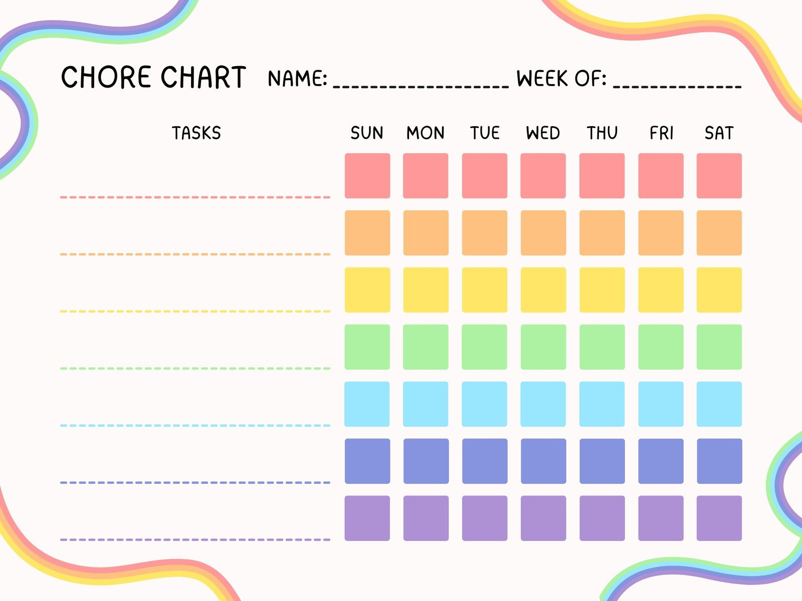 Free Customizable Chore Chart Templates To Print | Canva inside Free Printable Pictures For Chore Charts