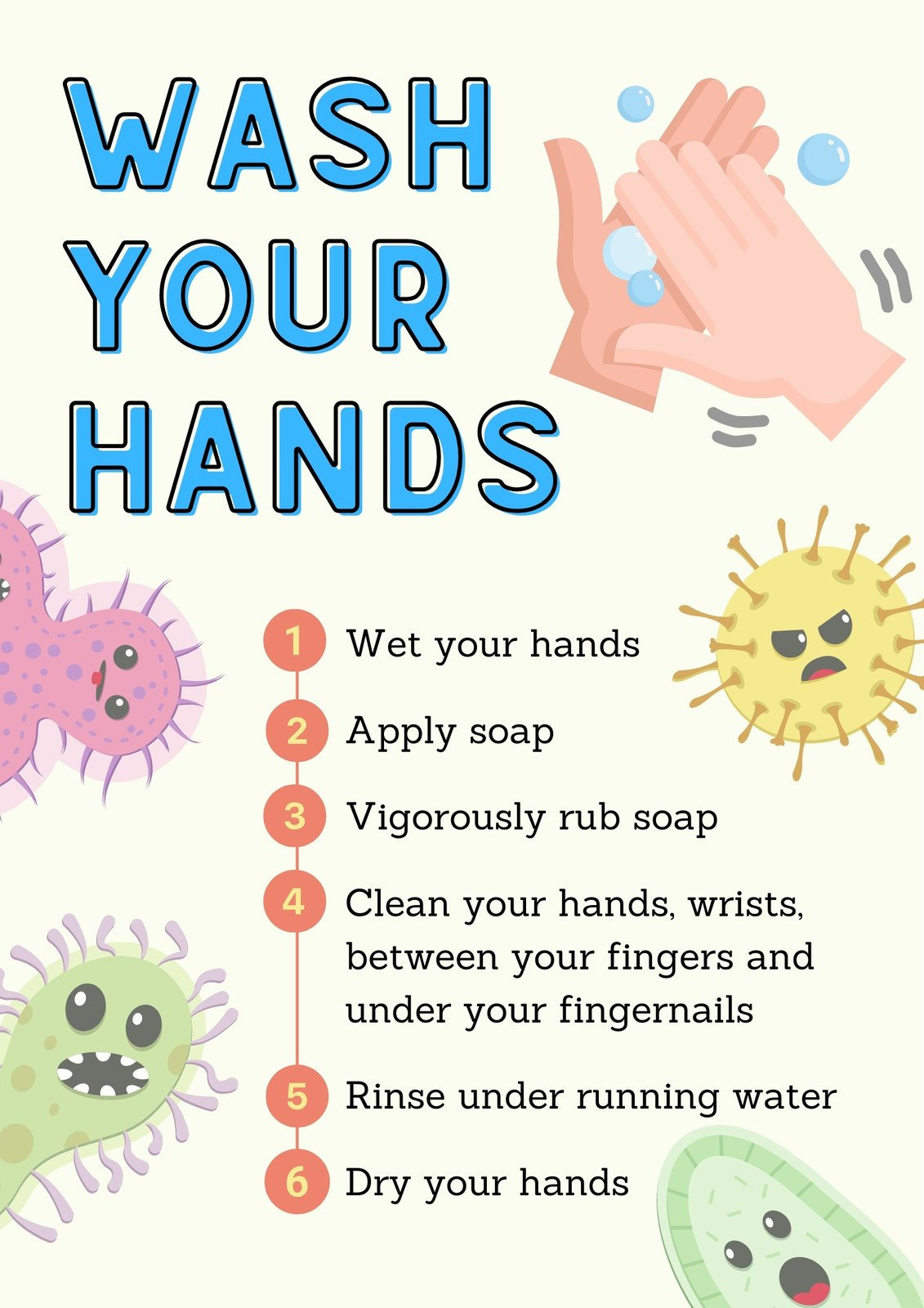 Free Customizable Handwashing Poster Templates | Canva pertaining to Free Printable Hand Washing Posters