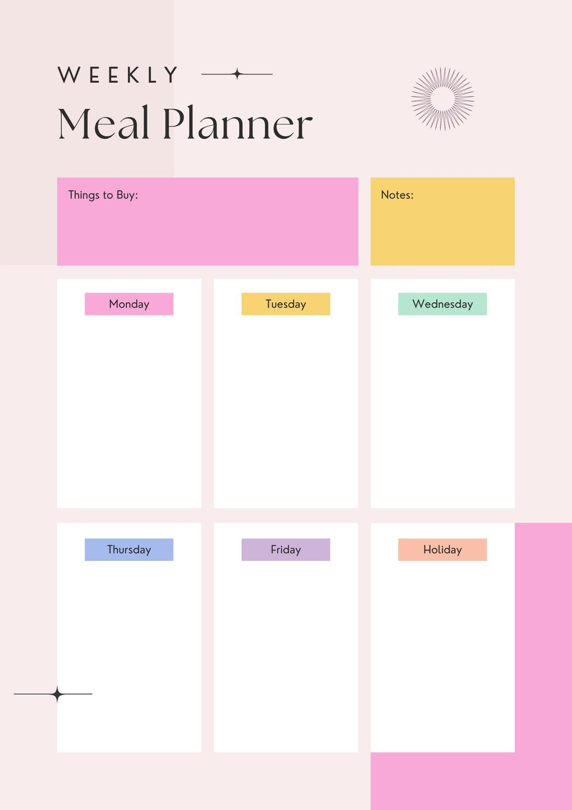 Free, Customizable Meal Planner Menu Templates | Canva inside Free Printable Menu Maker