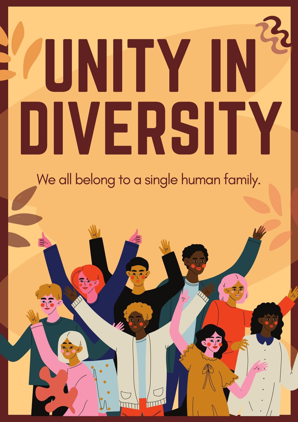 Free Customizable Unity In Diversity Poster Templates | Canva for Free Printable Multicultural Posters