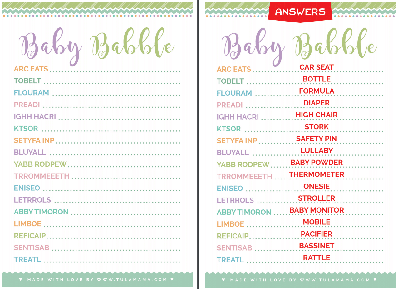 Free & Cute Baby Shower Word Scramble - Tulamama throughout Free Printable Baby Shower Word Scramble