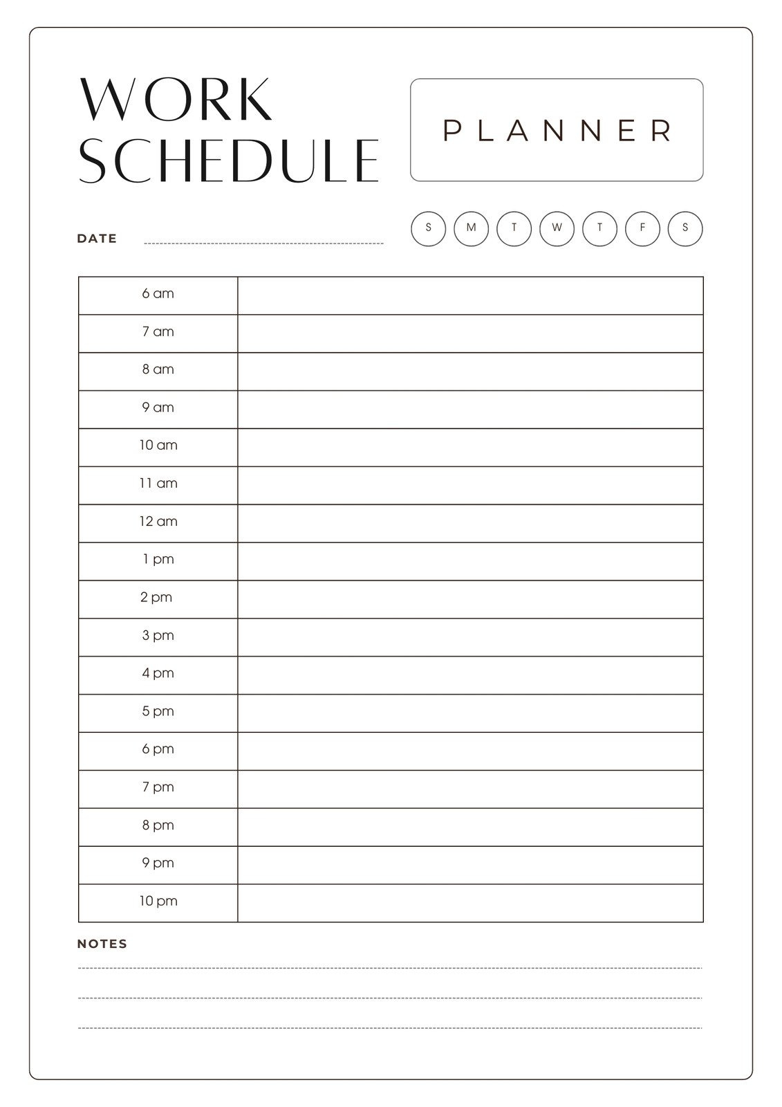Free Daily Planner Templates To Customize | Canva inside Free Printable Blank Work Schedules