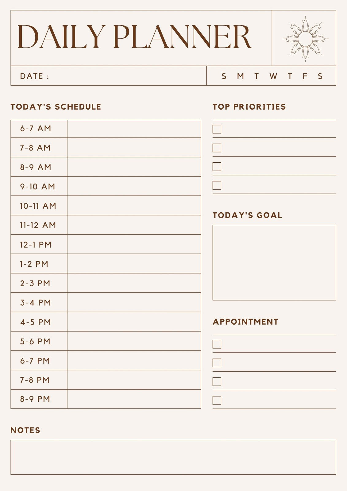 Free Daily Planner Templates To Customize | Canva intended for Free Printable Daily Schedule