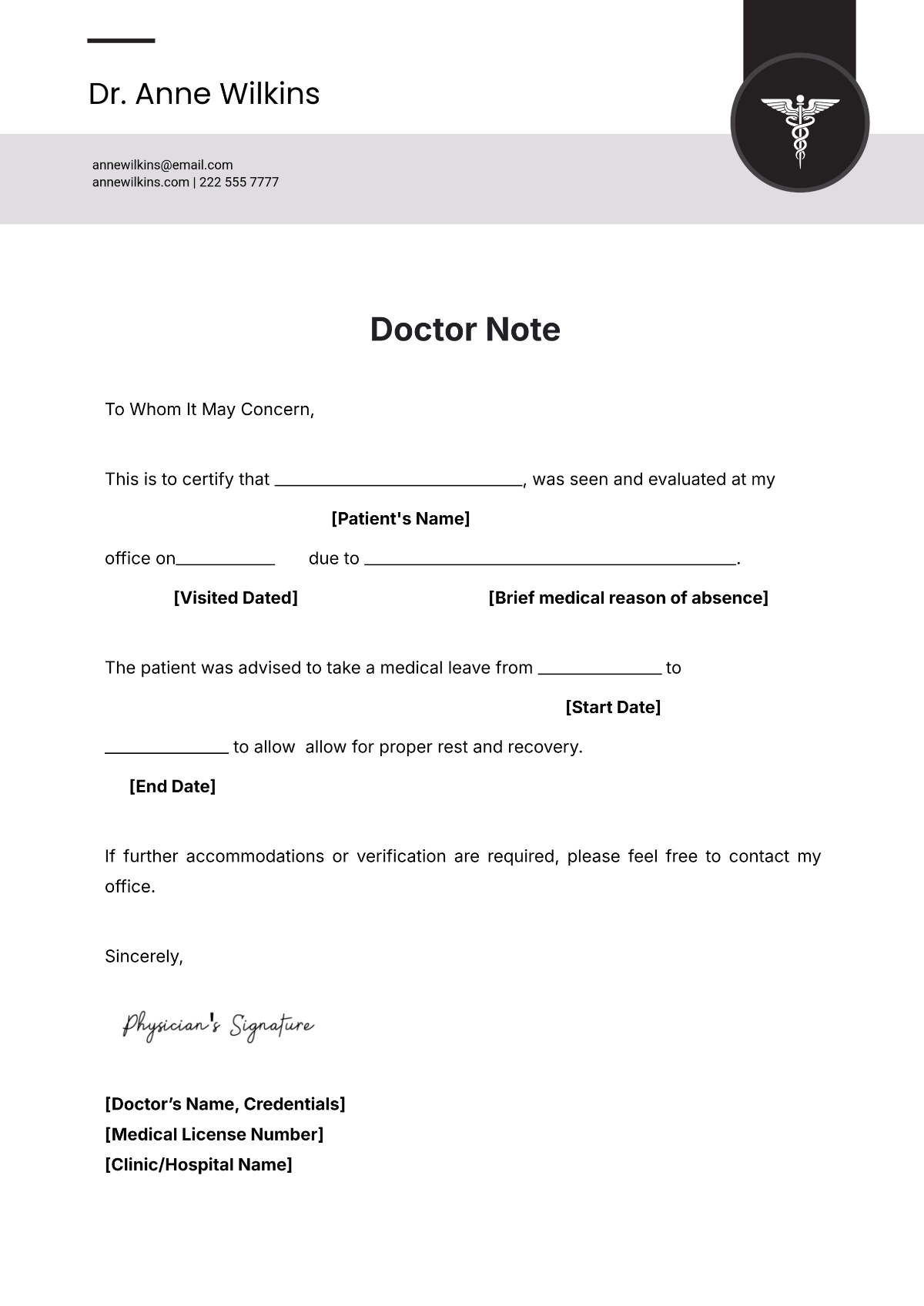 Free Doctor Note Template To Edit Online inside Free Printable Doctor Excuse Notes