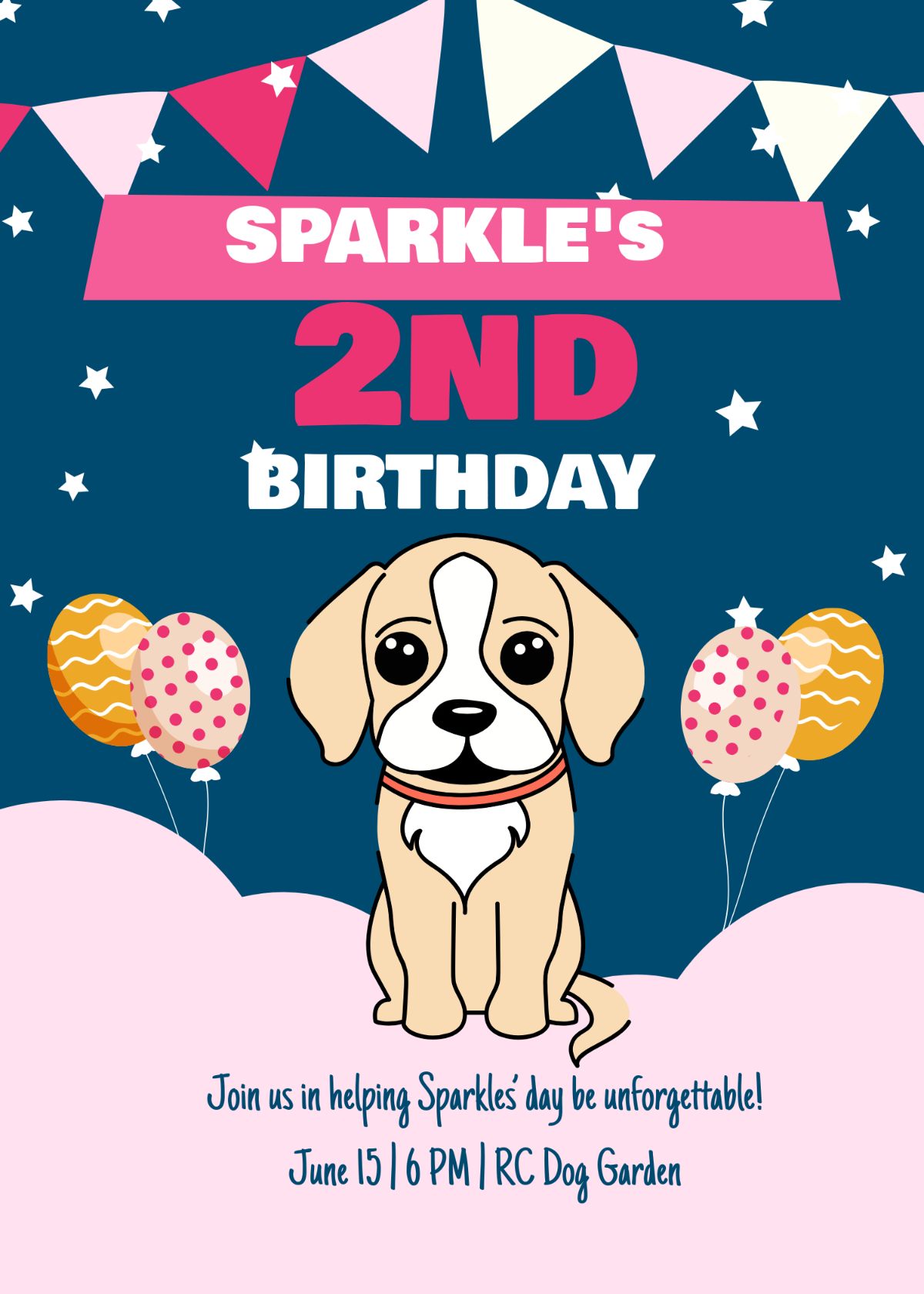 Free Dog Birthday Invitation Template To Edit Online for Free Printable Puppy Dog Birthday Invitations