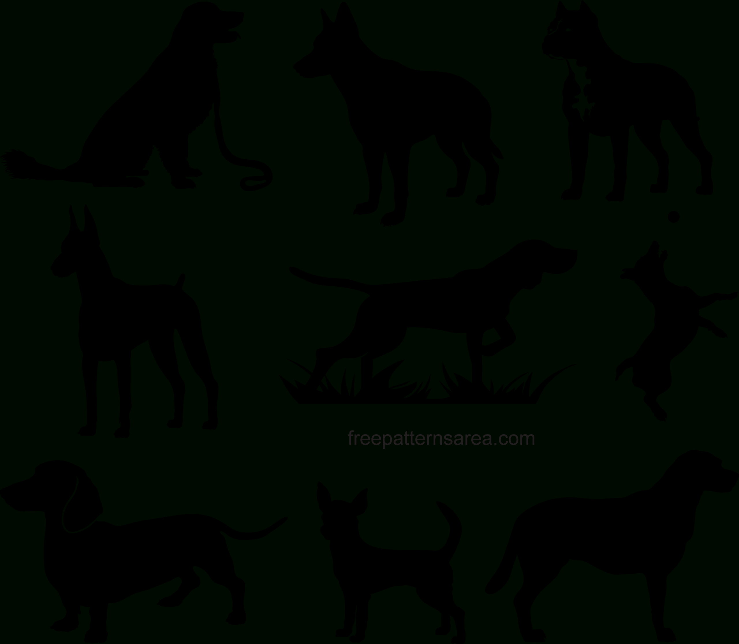 Free Dog Silhouette Vector Image Files - Freepatternsarea with Free Printable Dog Silhouettes