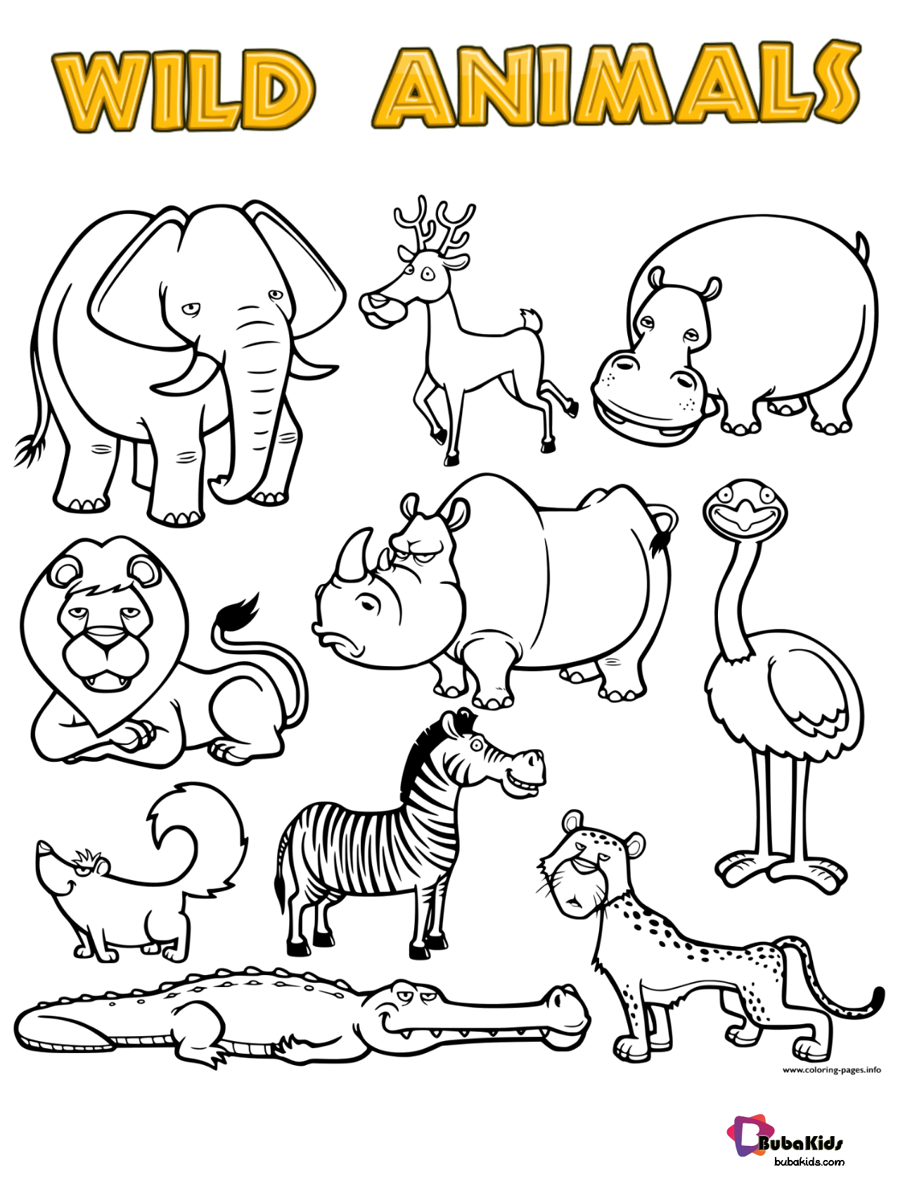 Free Download Wild Animals Printable Coloring Page | Bubakids with regard to Free Printable Wild Animal Coloring Pages