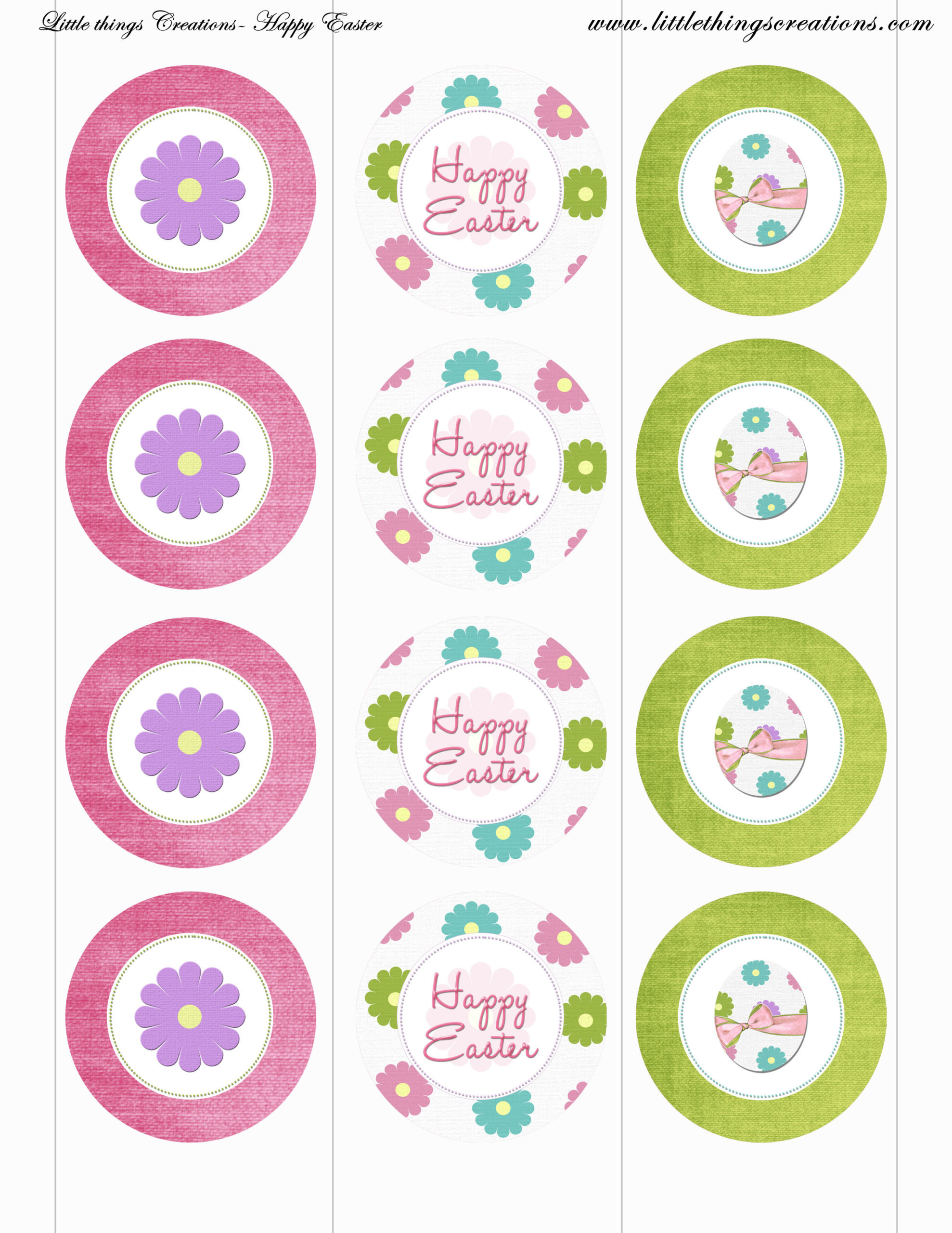 Free Easter Party Printables From Little Things Creations | Catch within Free Printable Party Circles