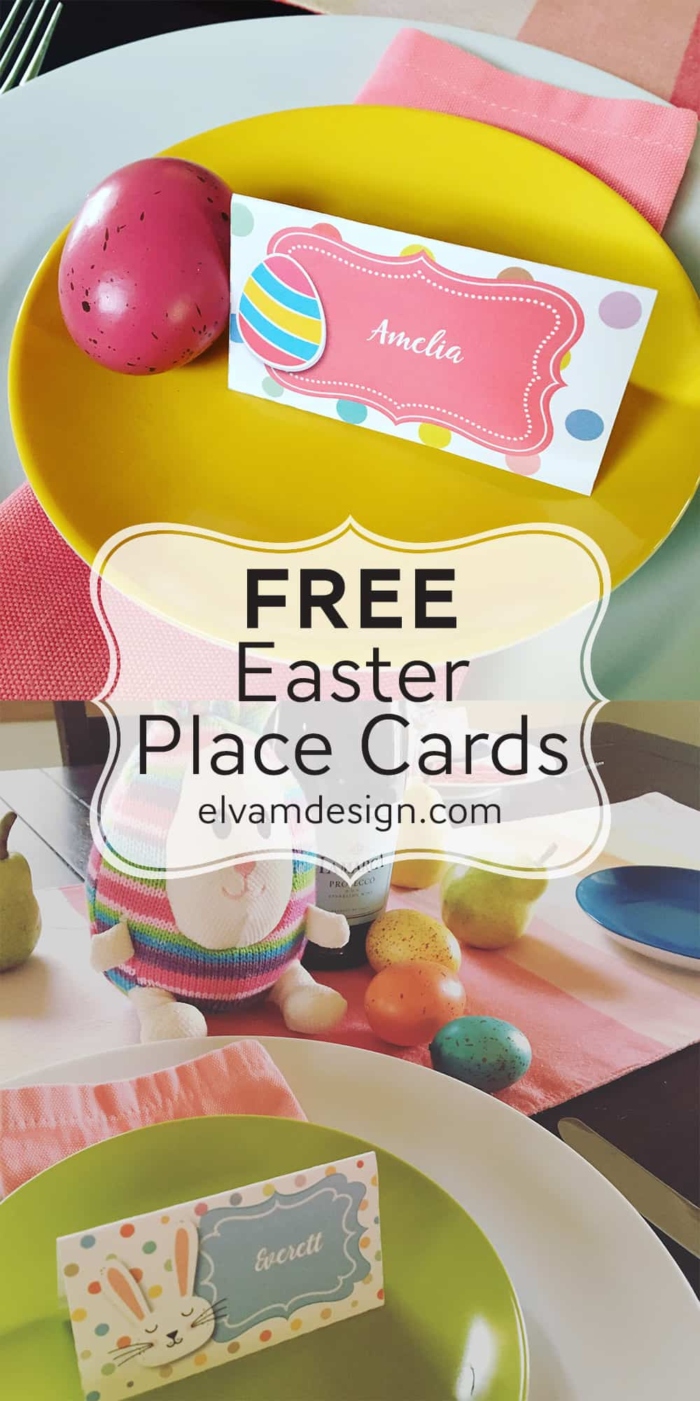 Free Easter Place Card (Or Food Tents) - Elva M Design Studio throughout Free Easter Place Cards Printable