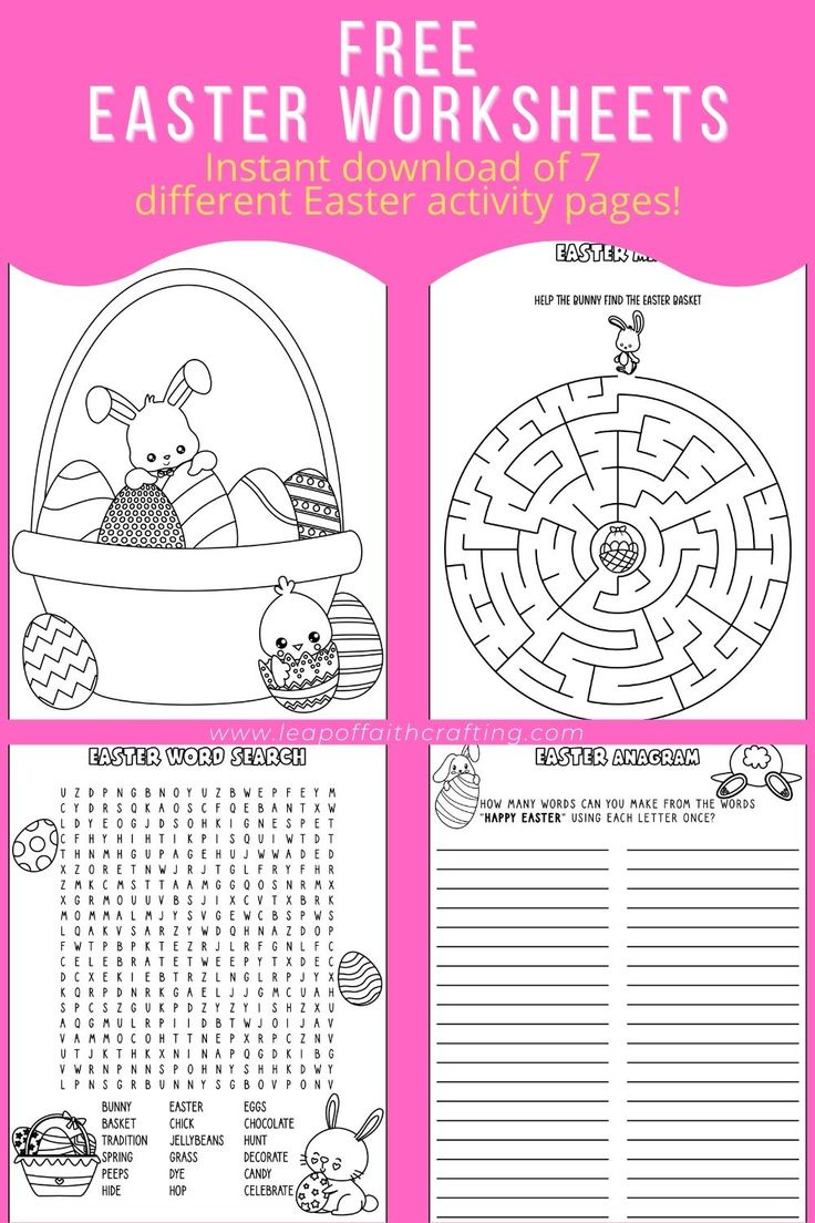 Free Easter Worksheets Pdf: Coloring Pages, Word Search & More! within Free Printable Easter Worksheets