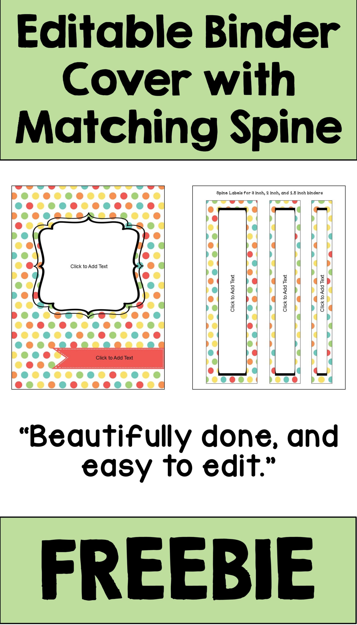 Free Editable Binder Covers And Spines For Teachers, Students in Free Printable Binder Covers And Spines