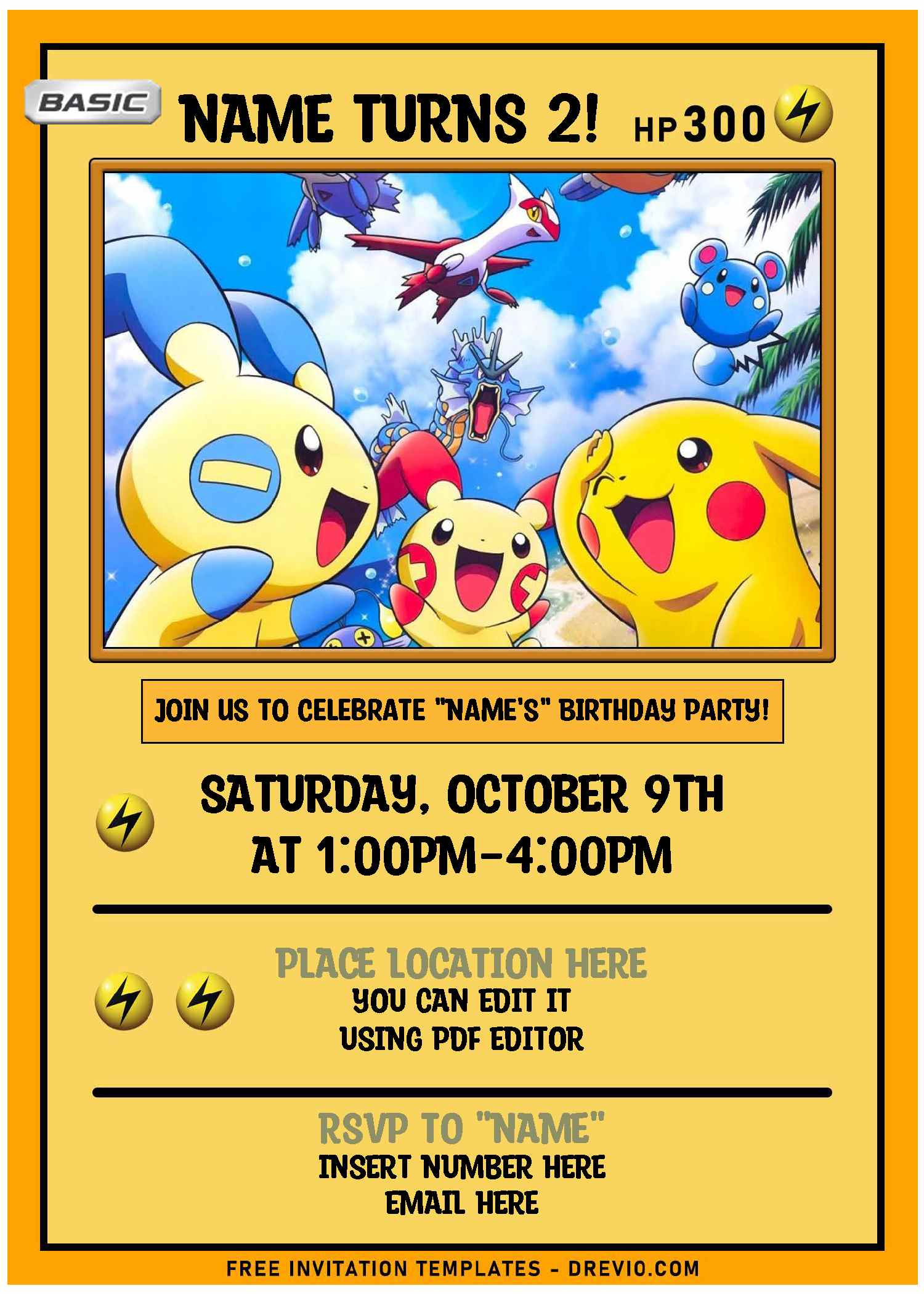 Free Editable Pdf) Cute And Awesome Pokemon Kids Birthday Party within Free Printable Pokemon Birthday Invitations