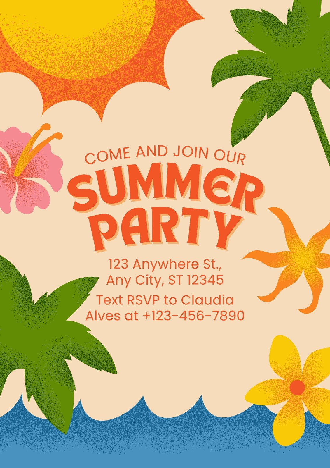 Free, Editable, Printable Tropical Flyer Templates | Canva with Free Printable Flyers For Parties