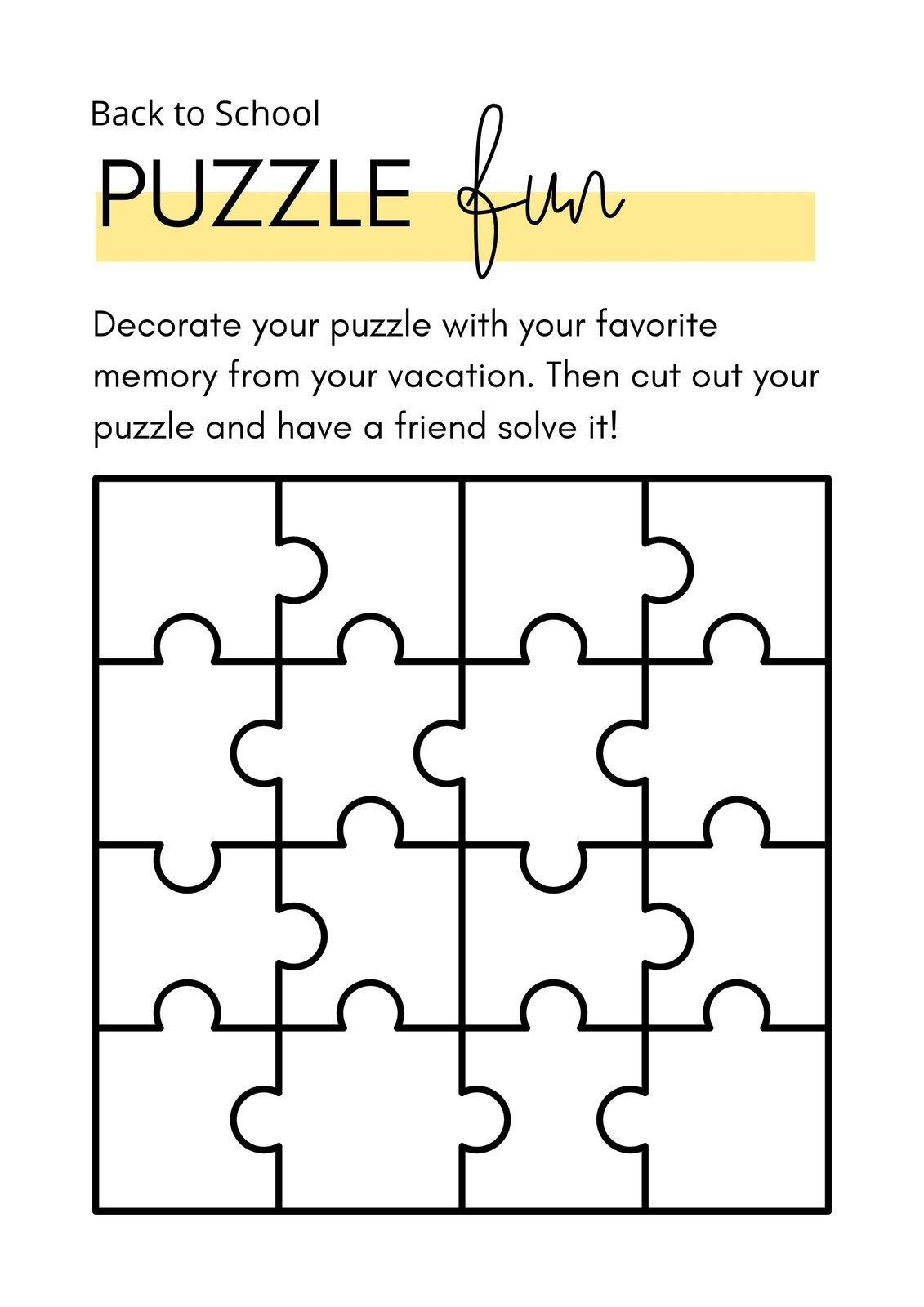 Free Editable Puzzle Templates | Canva for Puzzle Maker Printable Free