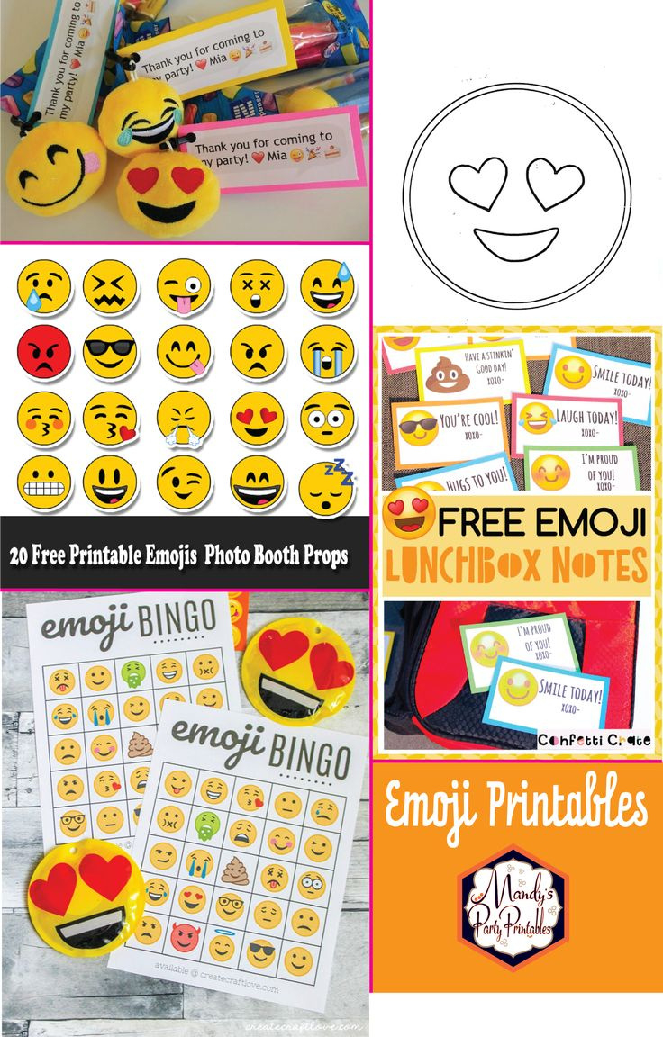 Free Emoji Printables Collection - Mandy'S Party Printables within Free Emoji Party Printables