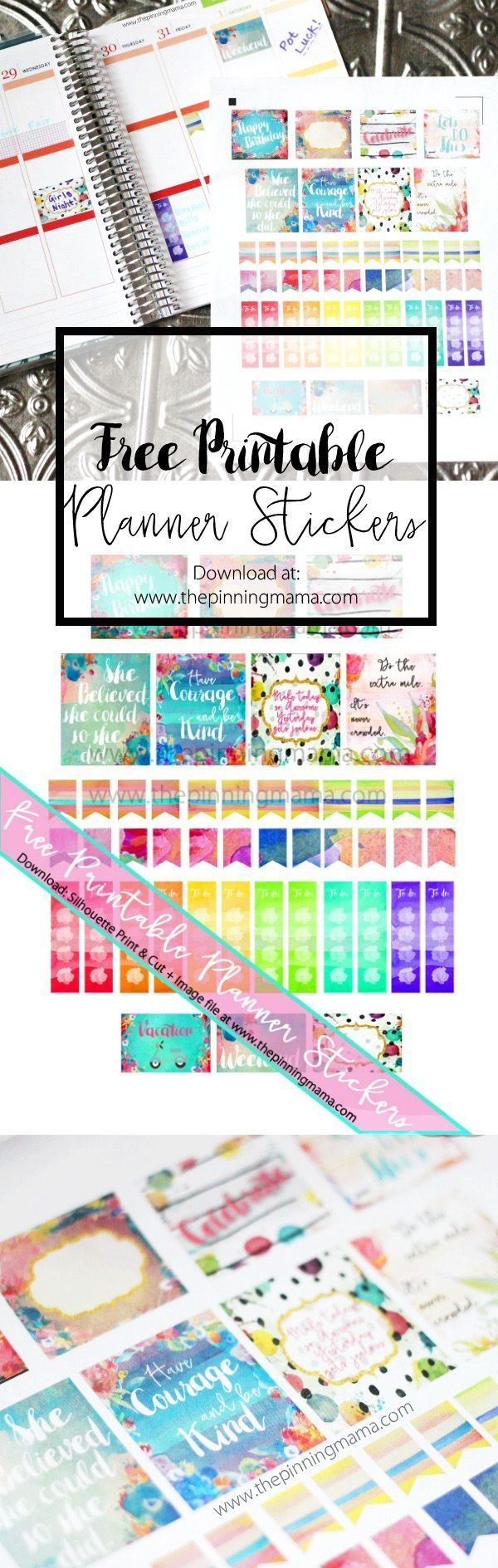 Free Erin Condren Planner Stickers- These Watercolor Stickers Are throughout Printable Erin Condren Stickers Free