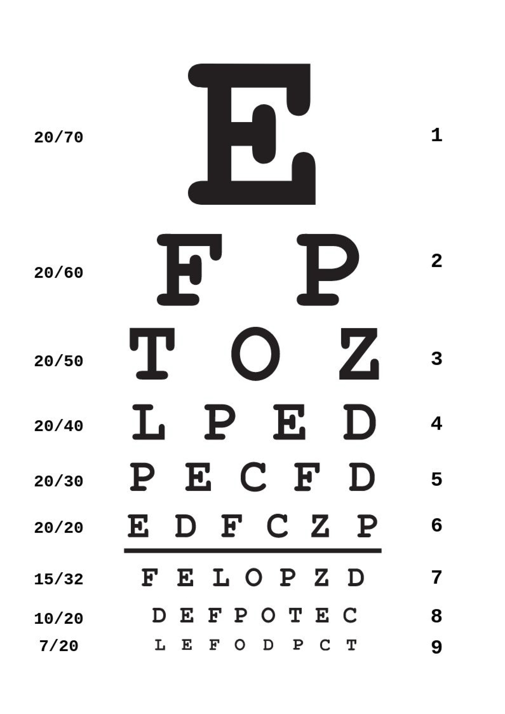 Free Eye Chart Templates, Editable And Printable for Eye Exam Chart Printable Free