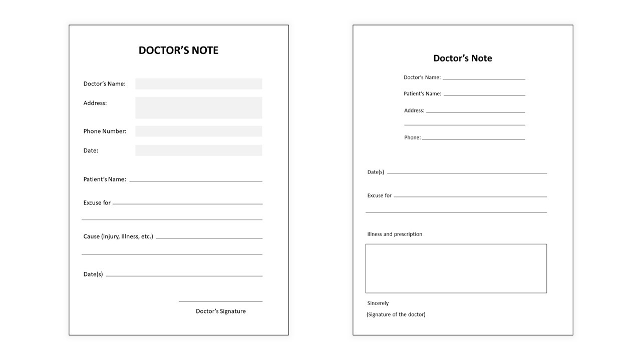 Free Fake Doctors Note Template Powerpoint &amp;amp; Google Slides for Free Printable Doctors Excuse