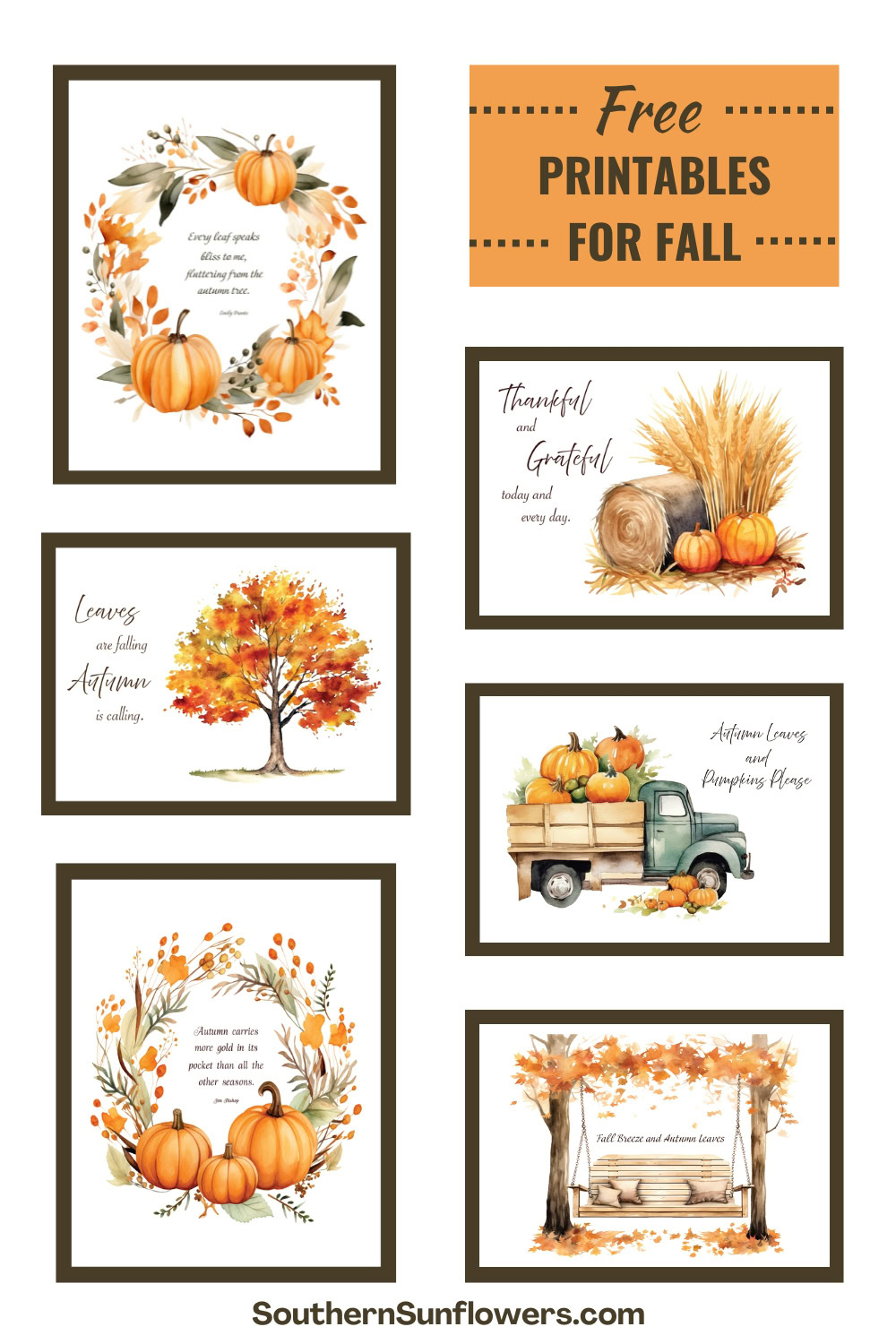 Free Fall Printables For Autumn Decorating - pertaining to Free Fall Printables