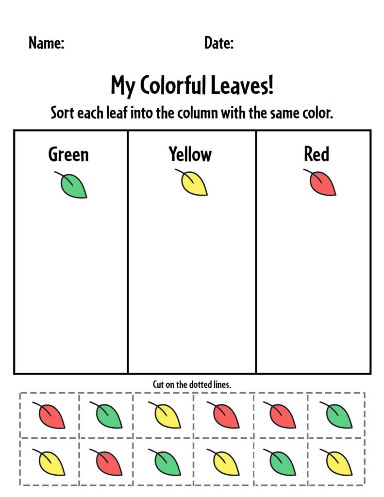 Free Fall Worksheets For Preschool! ⋆ The Hollydog Blog with Free October Preschool Printables