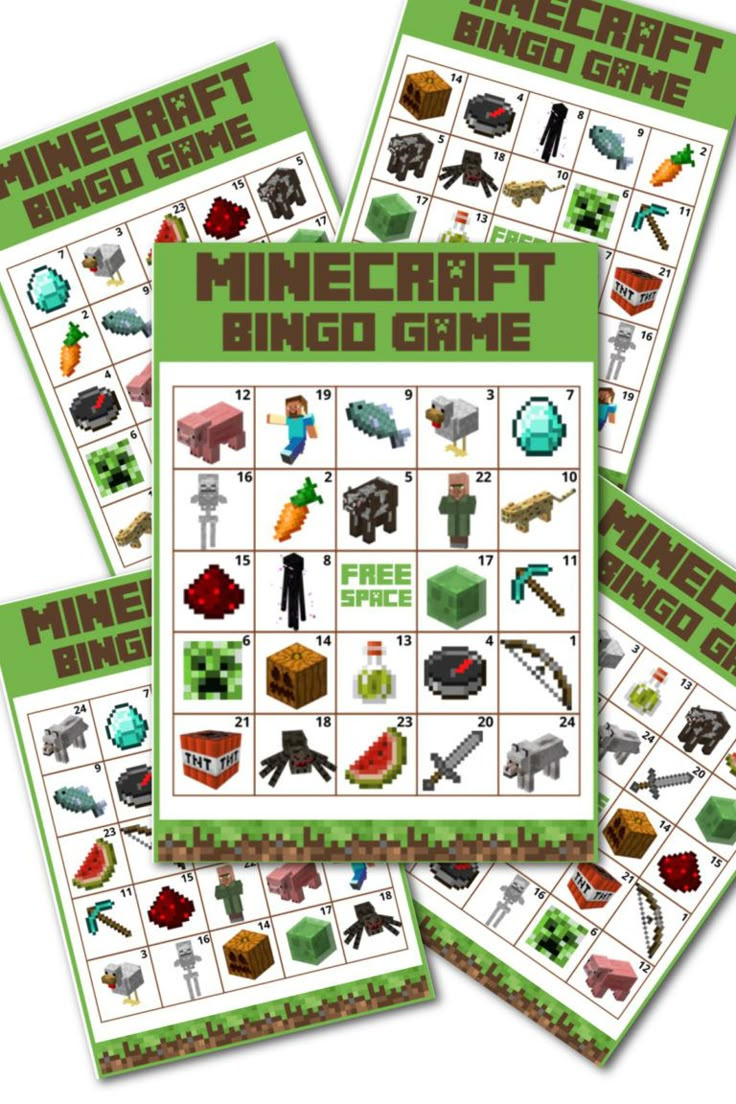 Free Fantastic Printable Minecraft Bingo Game! regarding Free Printable Minecraft Bingo Cards