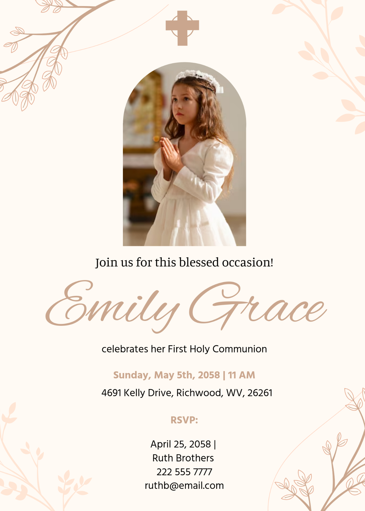 Free First Communion Invitation Templates, Editable And Printable inside Free Printable First Communion Invitation Cards