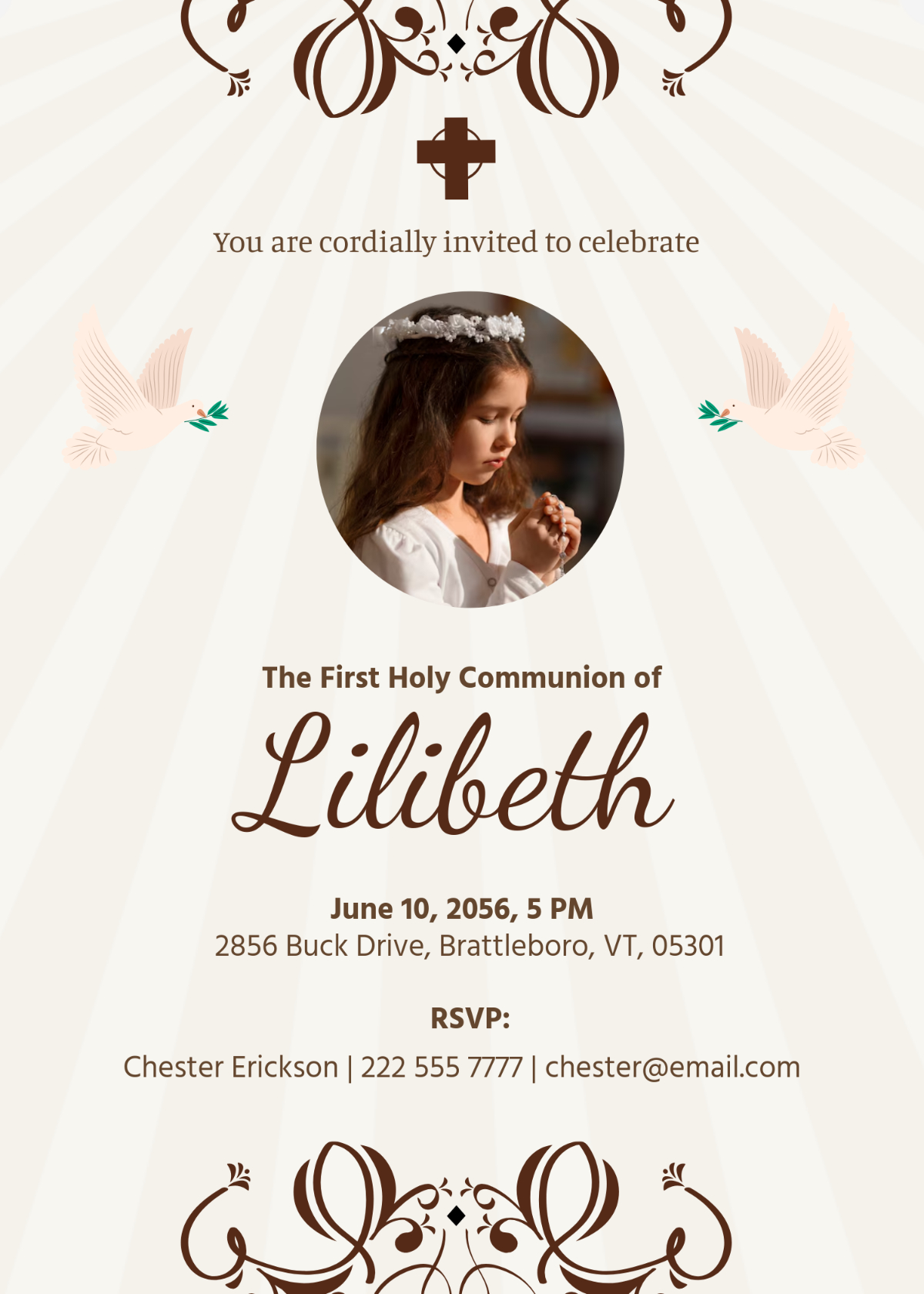 Free First Communion Invitation Templates, Editable And Printable intended for Free Printable First Communion Invitation Cards