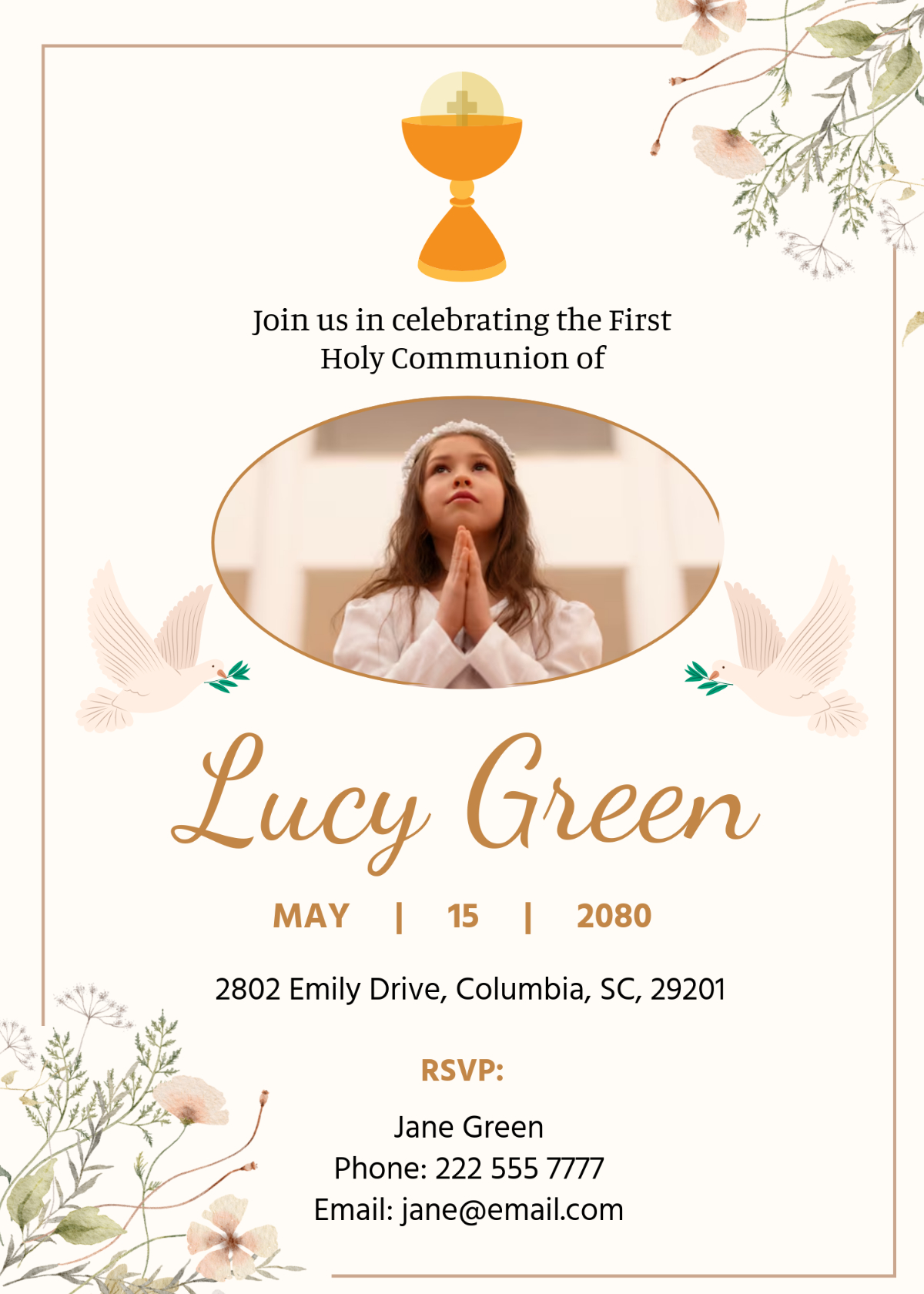 Free First Communion Invitation Templates, Editable And Printable regarding First Holy Communion Cards Printable Free