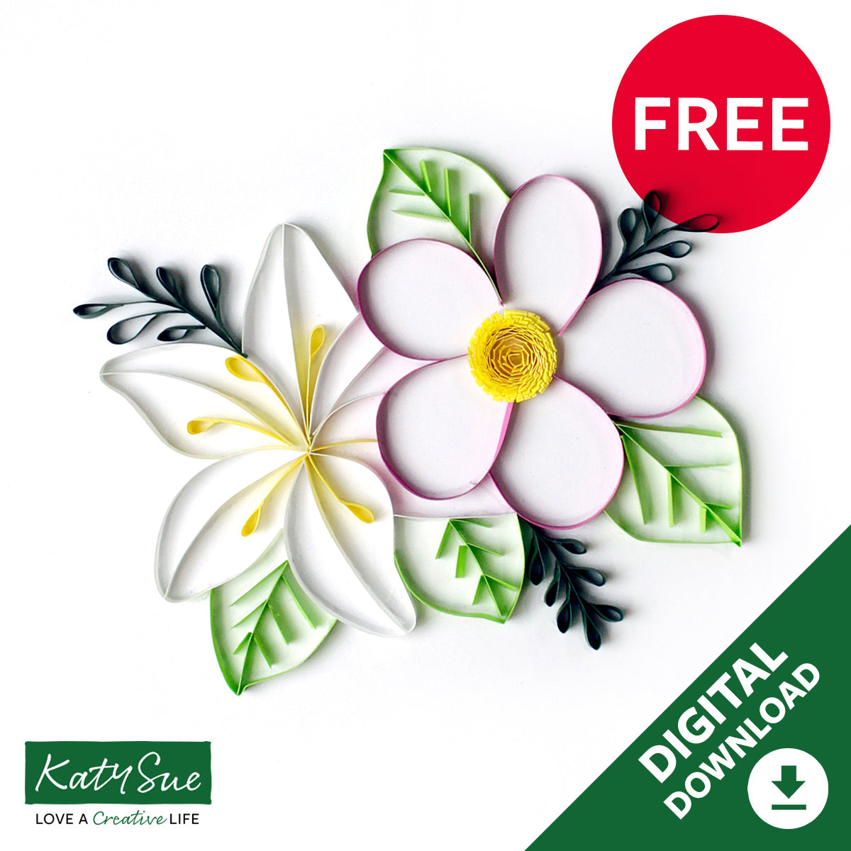 Free Floral Digital Quilling Template — Katy Sue Designs regarding Free Printable Quilling Patterns