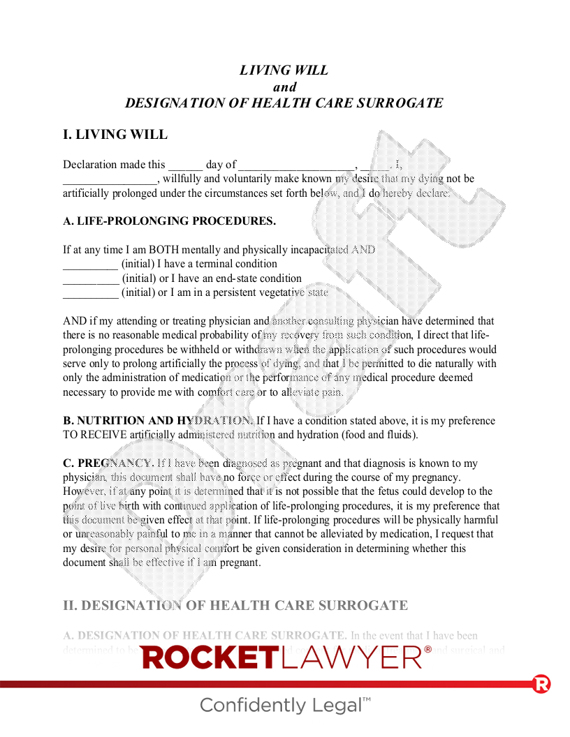 Free Florida Living Will: Make & Download - Rocket Lawyer inside Free Printable Living Will Forms Florida