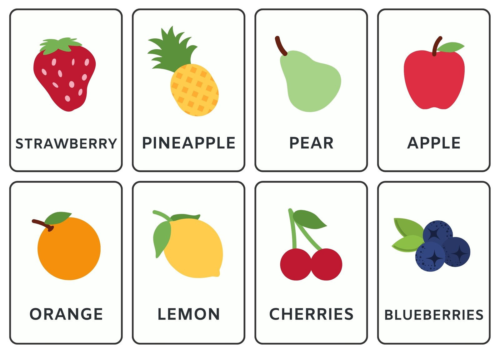 Free Food Flashcard Templates To Customize And Print | Canva with Free Printable Flash Cards