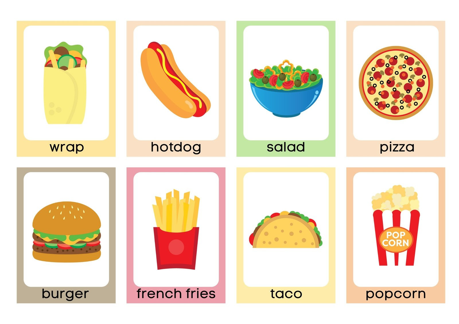 Free Food Flashcard Templates To Customize And Print | Canva with regard to Free Printable Food Cards